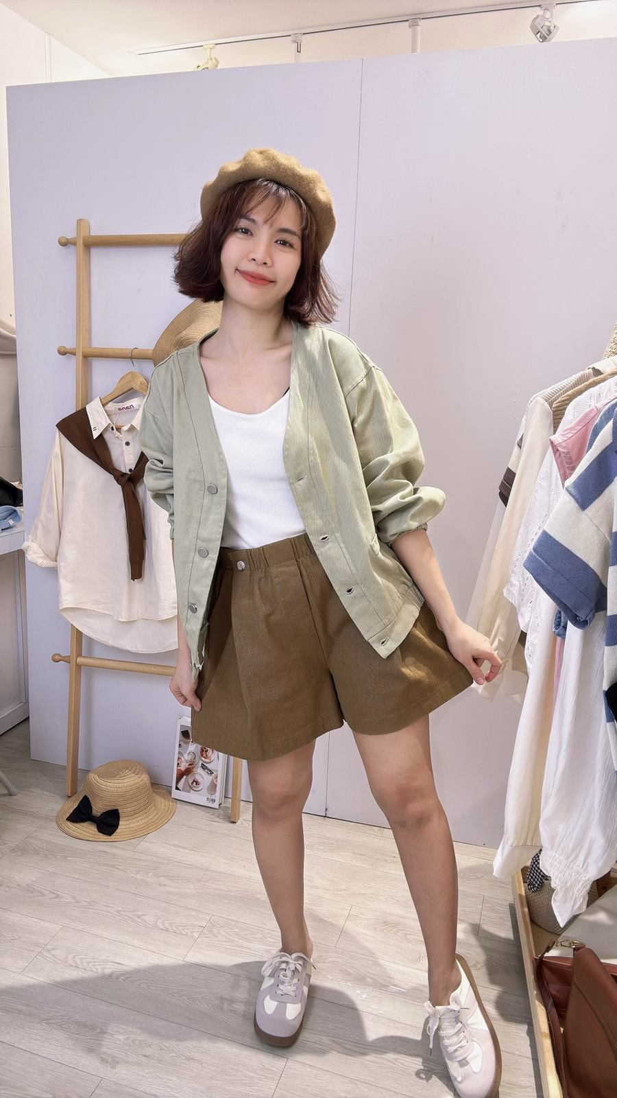 牛仔面料柔色外套