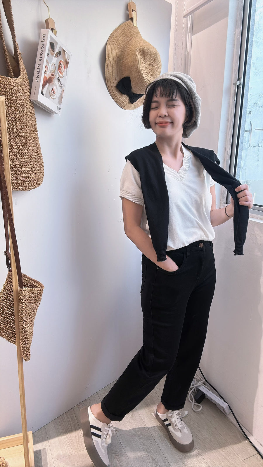 单色舒服牛仔长裤