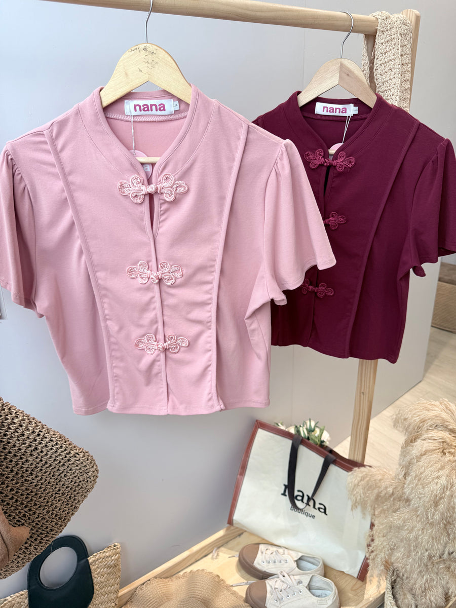 复古棉质旗袍上衣