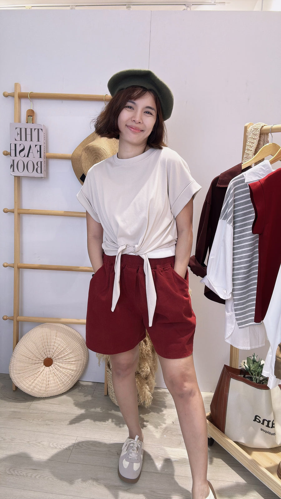 nana经典款绑带收腰好穿棉质上衣