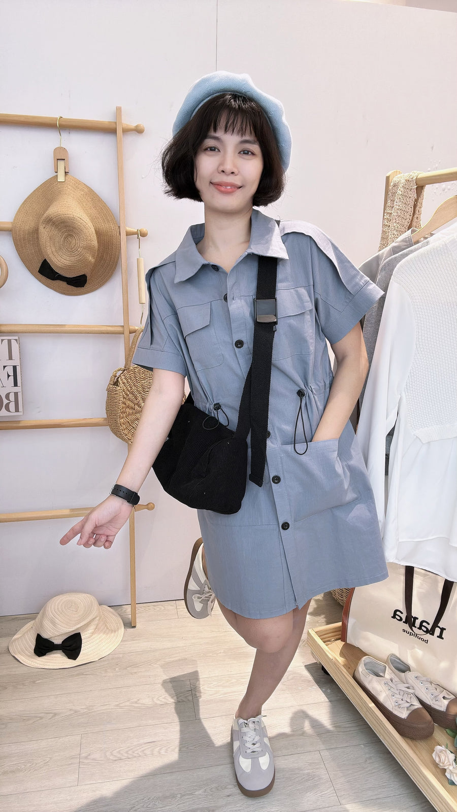 工装收腰显瘦瘦减龄连身裙