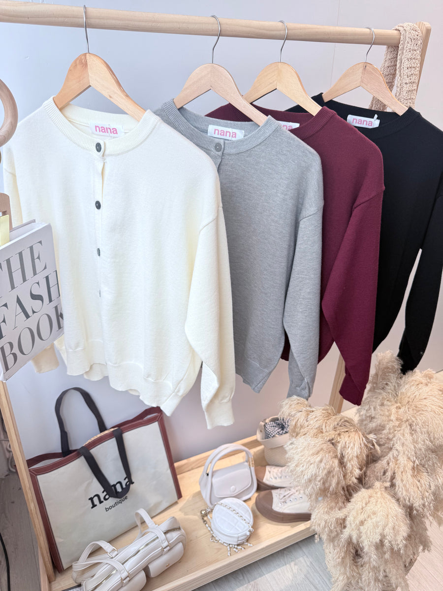 软针织单色外套