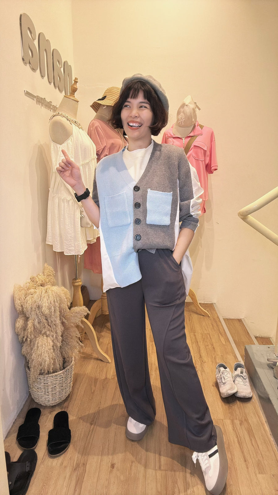 松紧腰太空棉舒服直脚裤