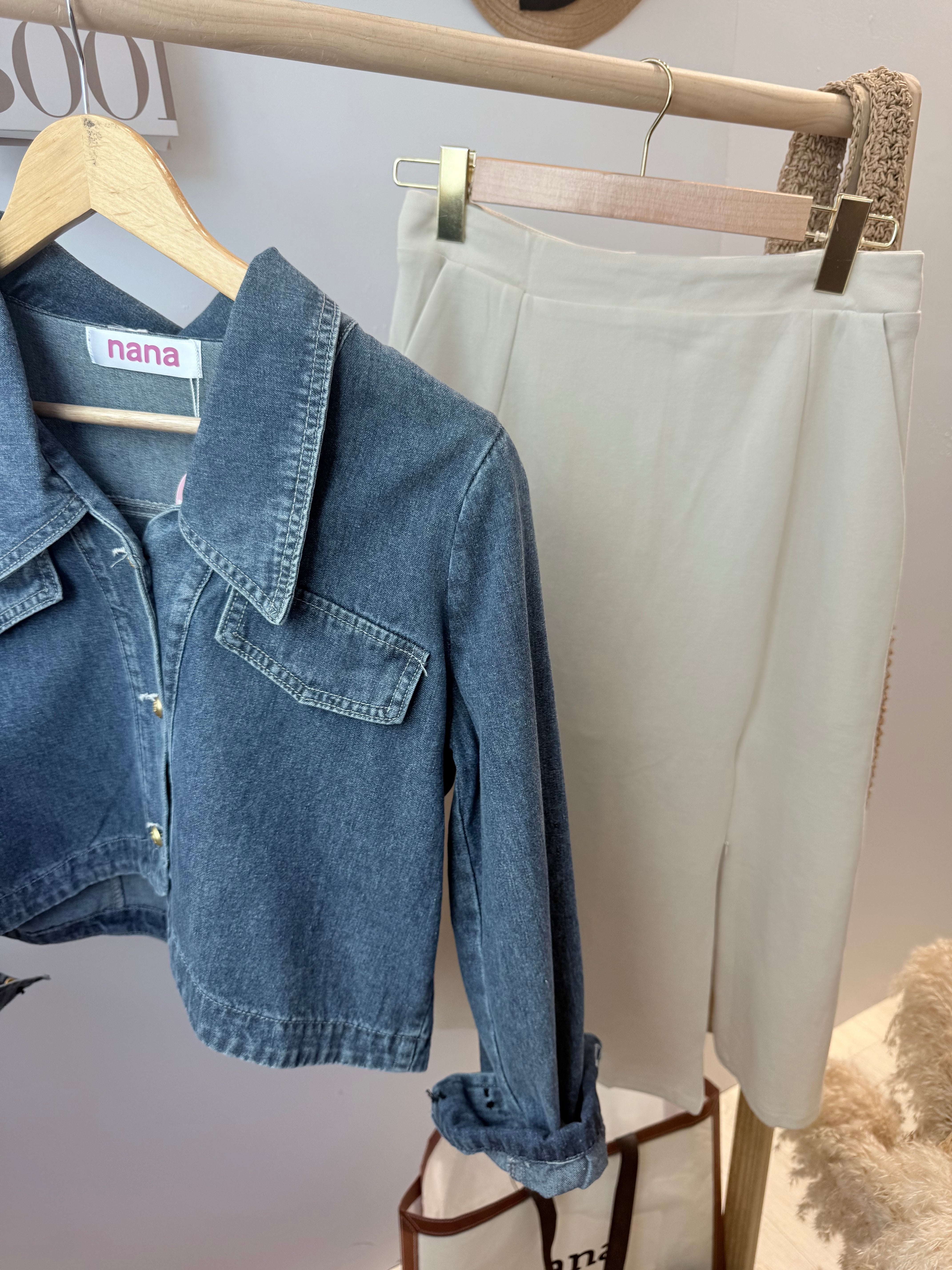 软薄短版牛仔外套