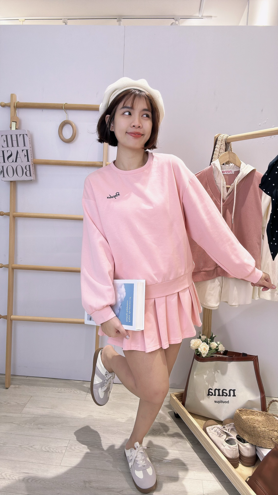 甜美卫衣棉好穿舒适长袖裤裙套装