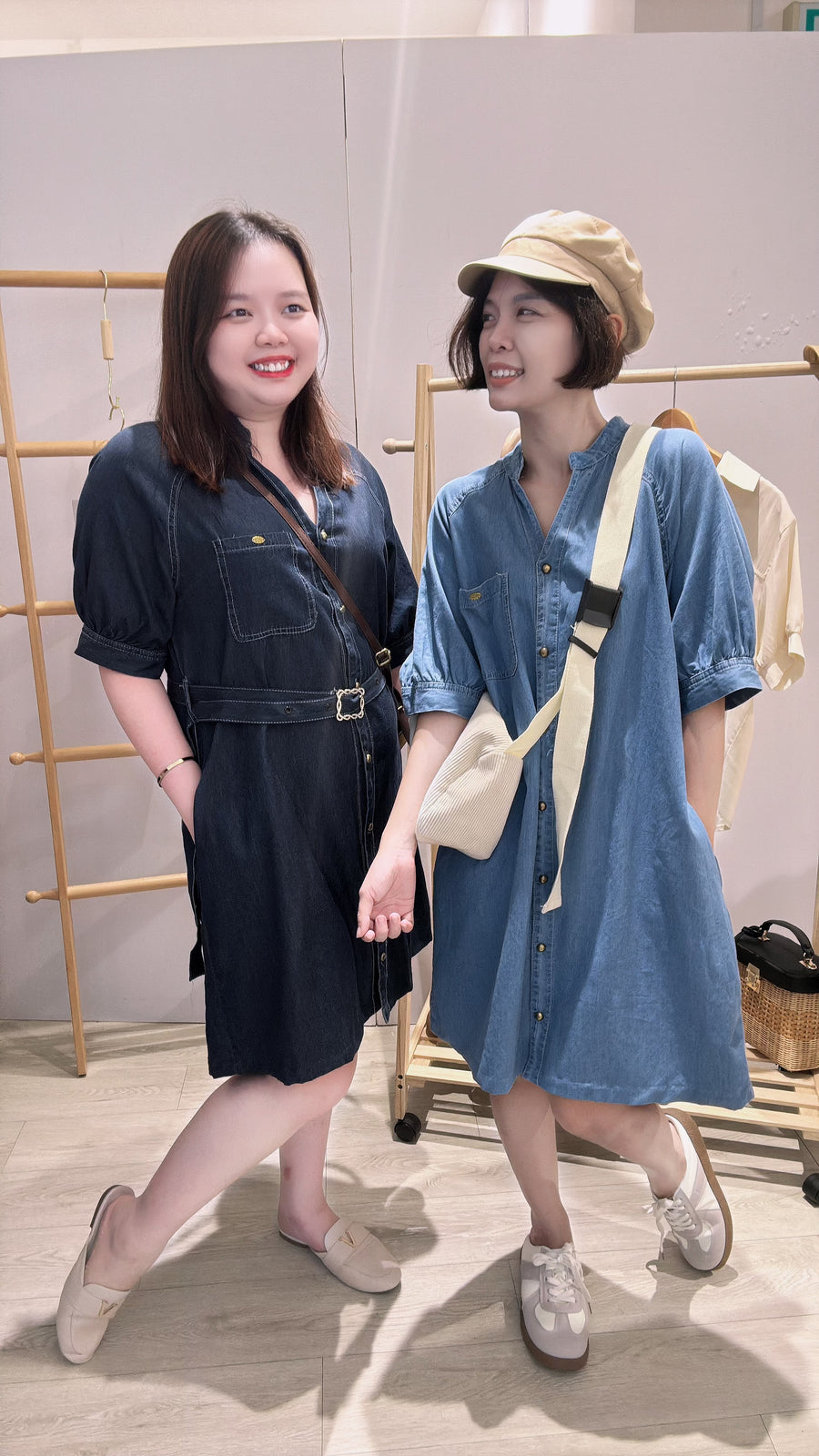 软牛仔直身连身裙