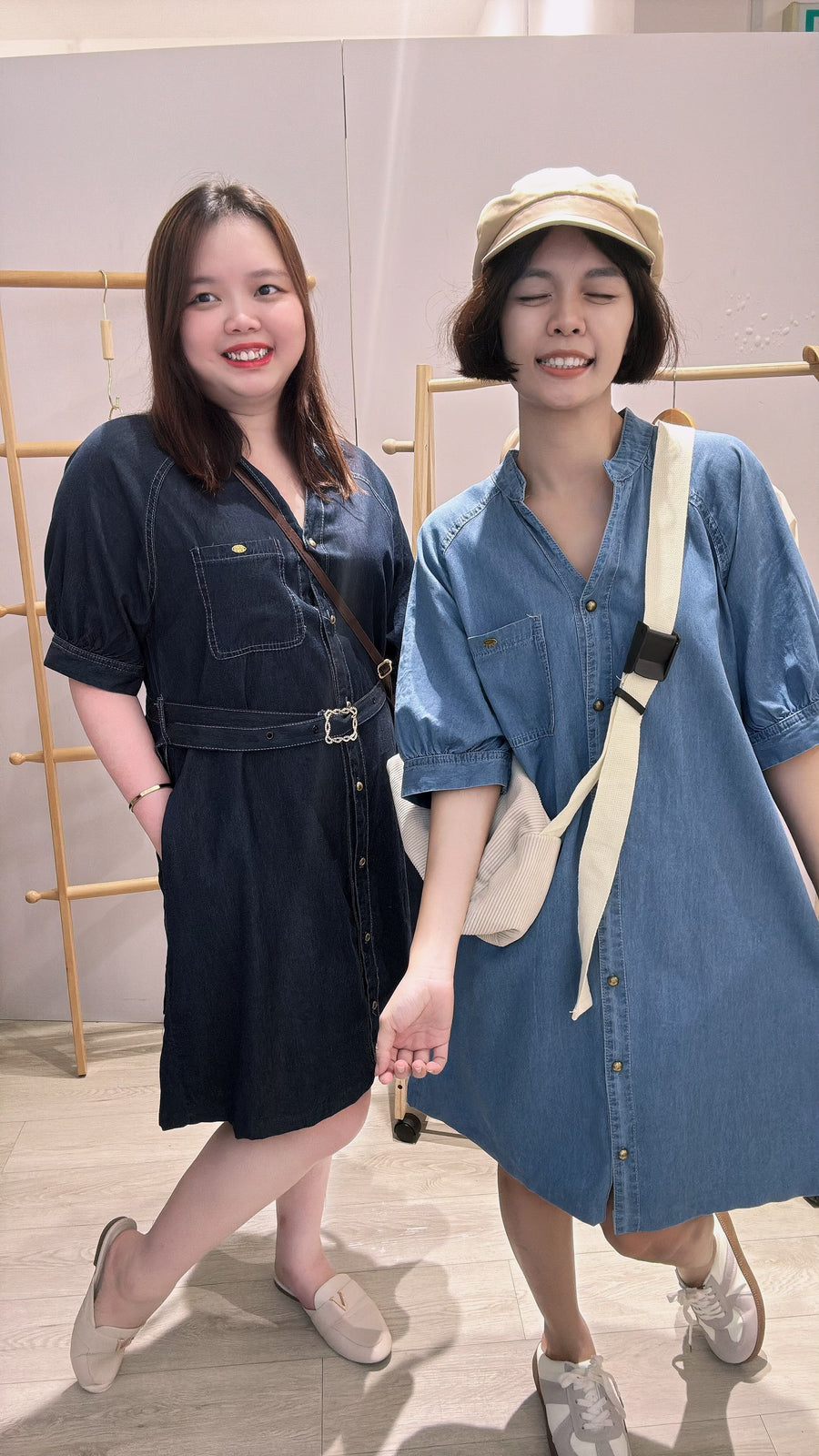 软牛仔直身连身裙