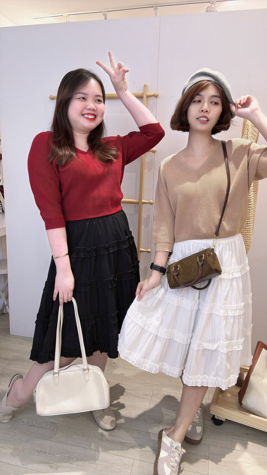 衬衫面料木耳边弹力蛋糕半裙