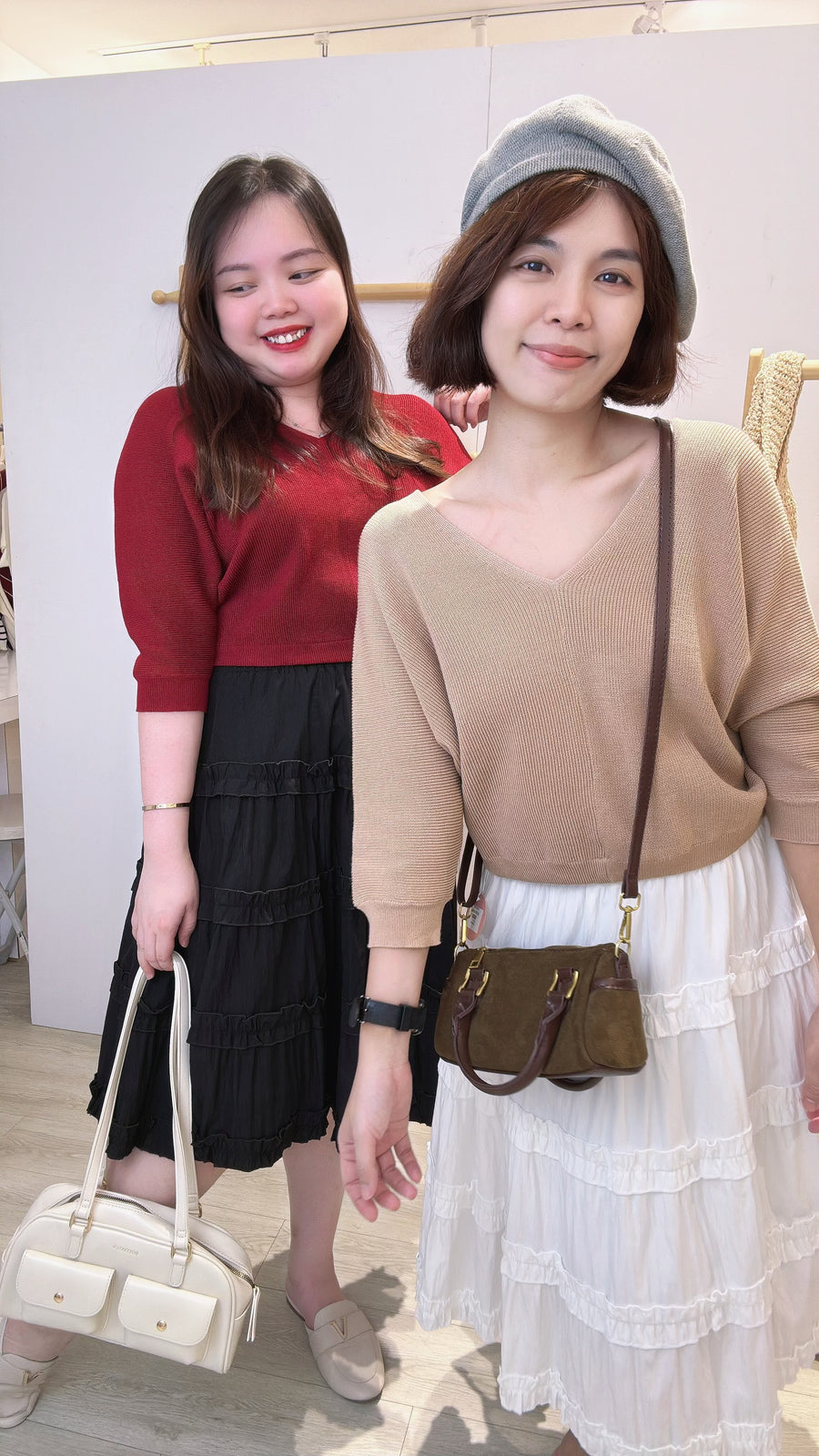 V领高质地软针织上衣