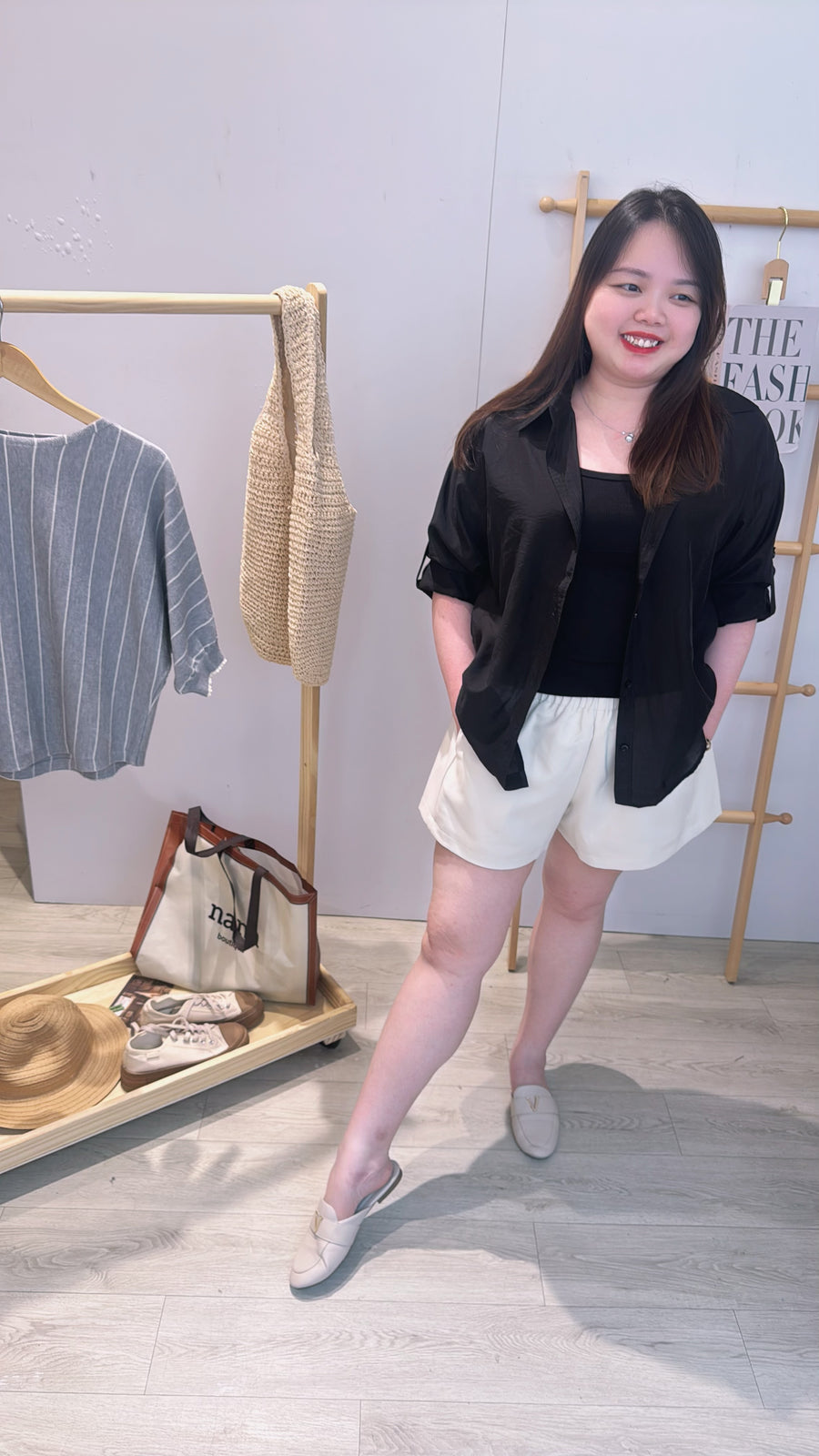 镂薄纱两件式衬衫