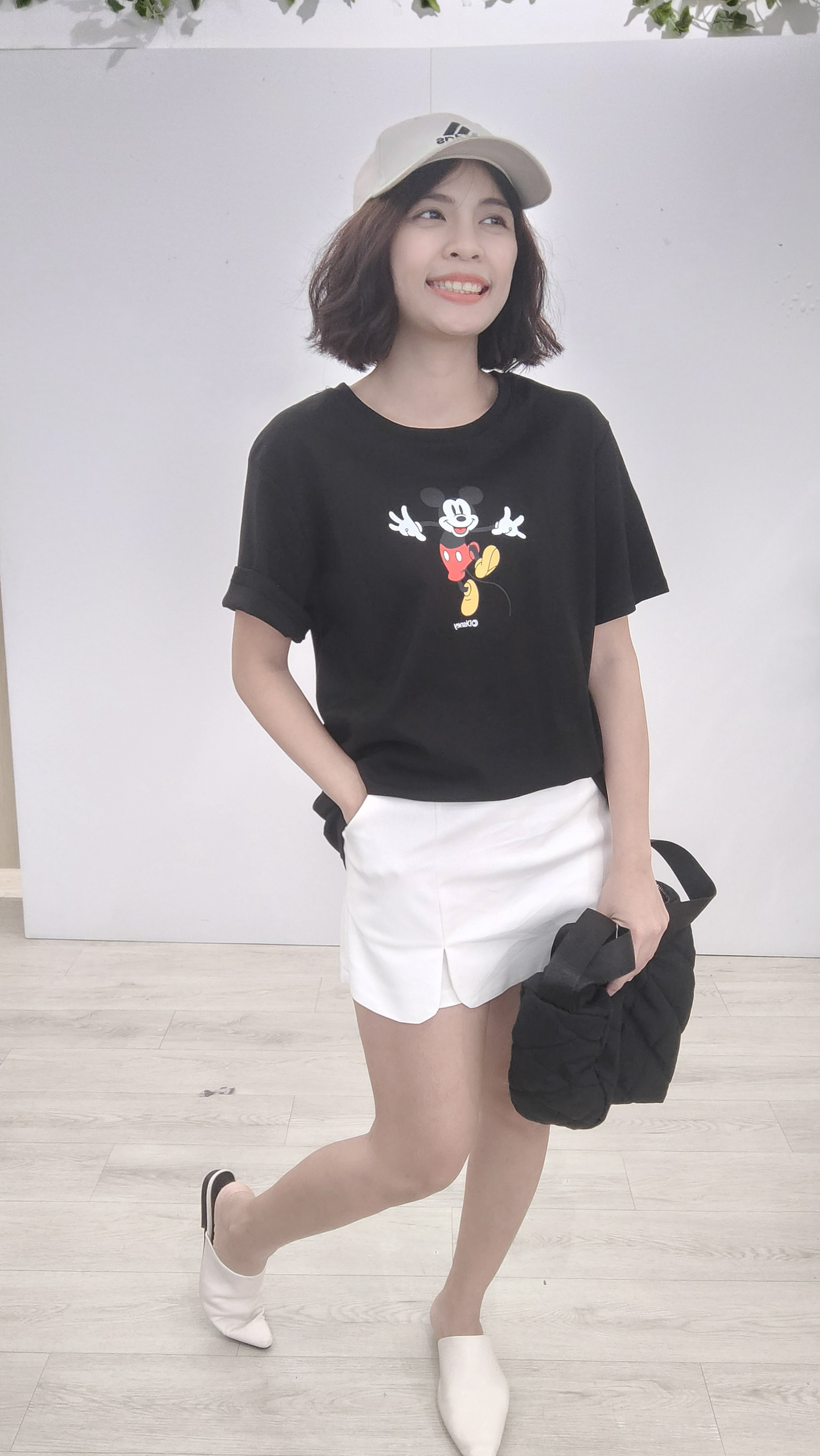 前后米奇图案T-shirt