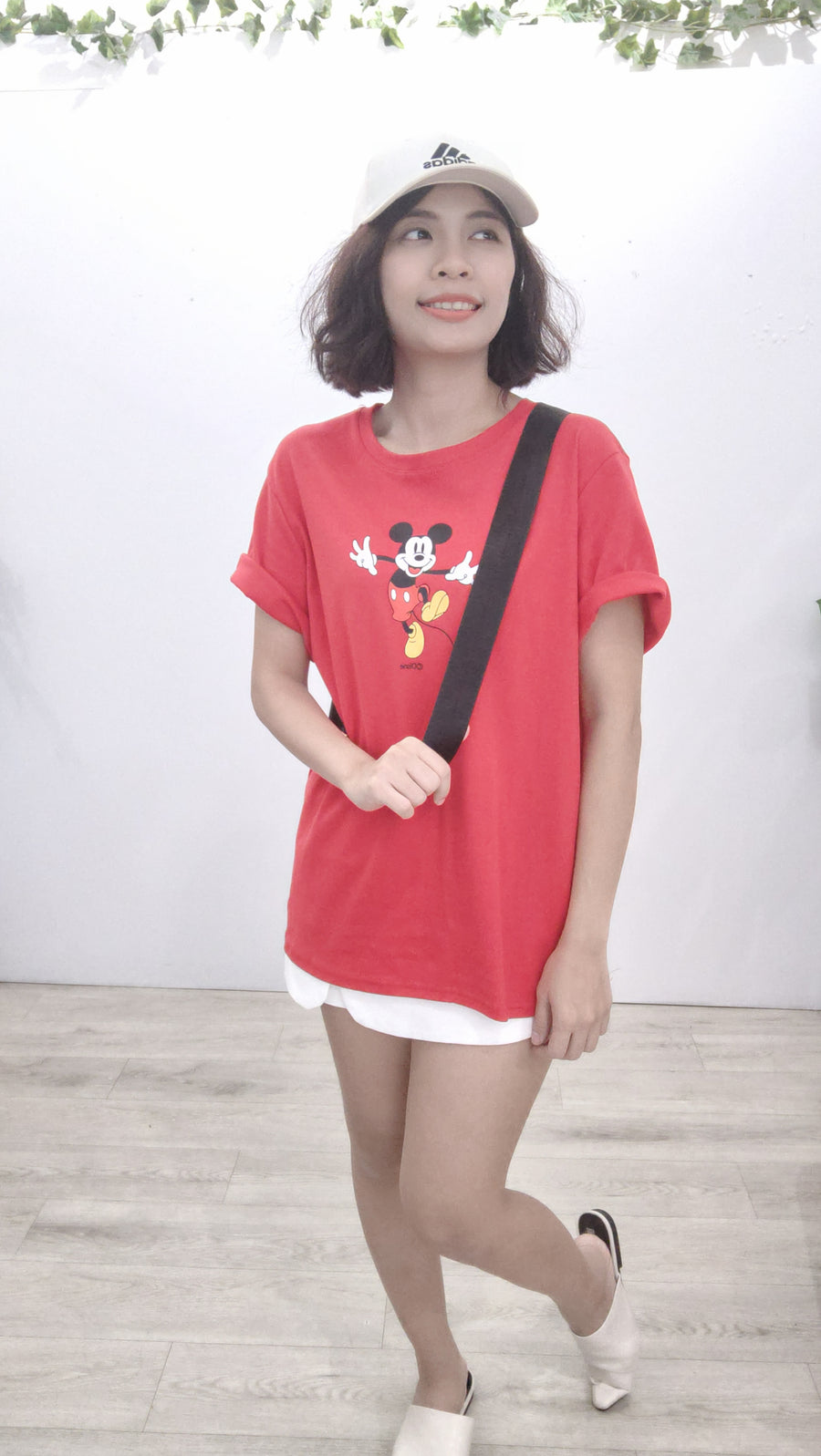 前后米奇图案T-shirt