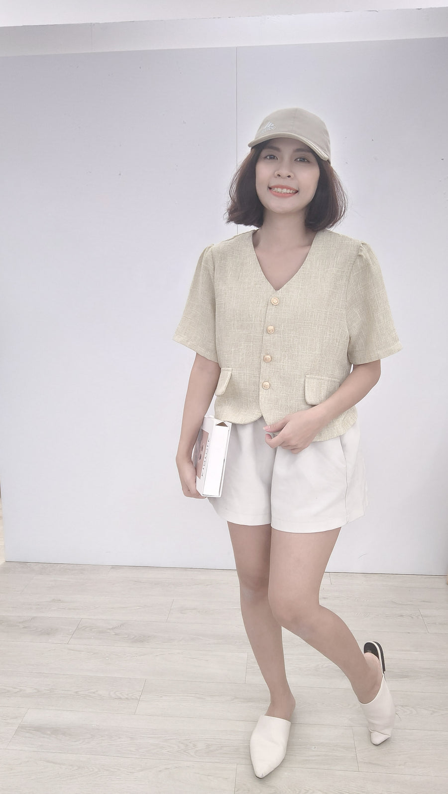 小香风活钮设计外套上衣