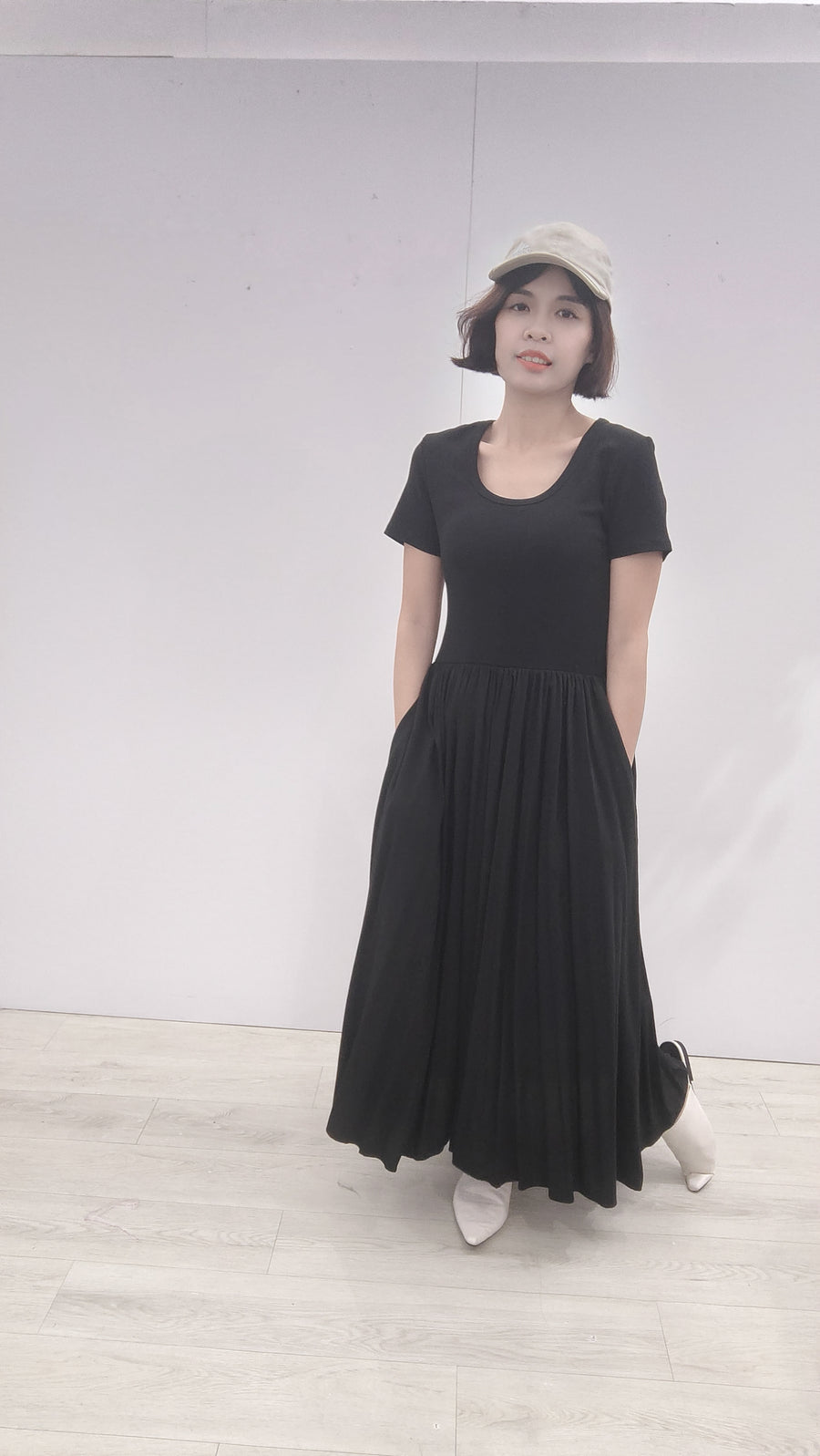 淑女腰身A字长裙