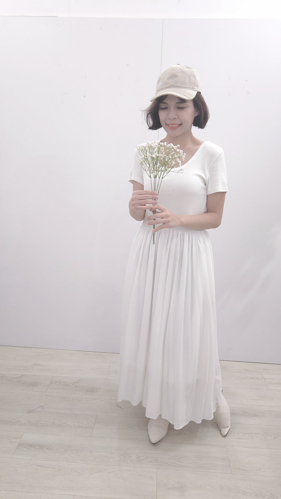淑女腰身A字长裙