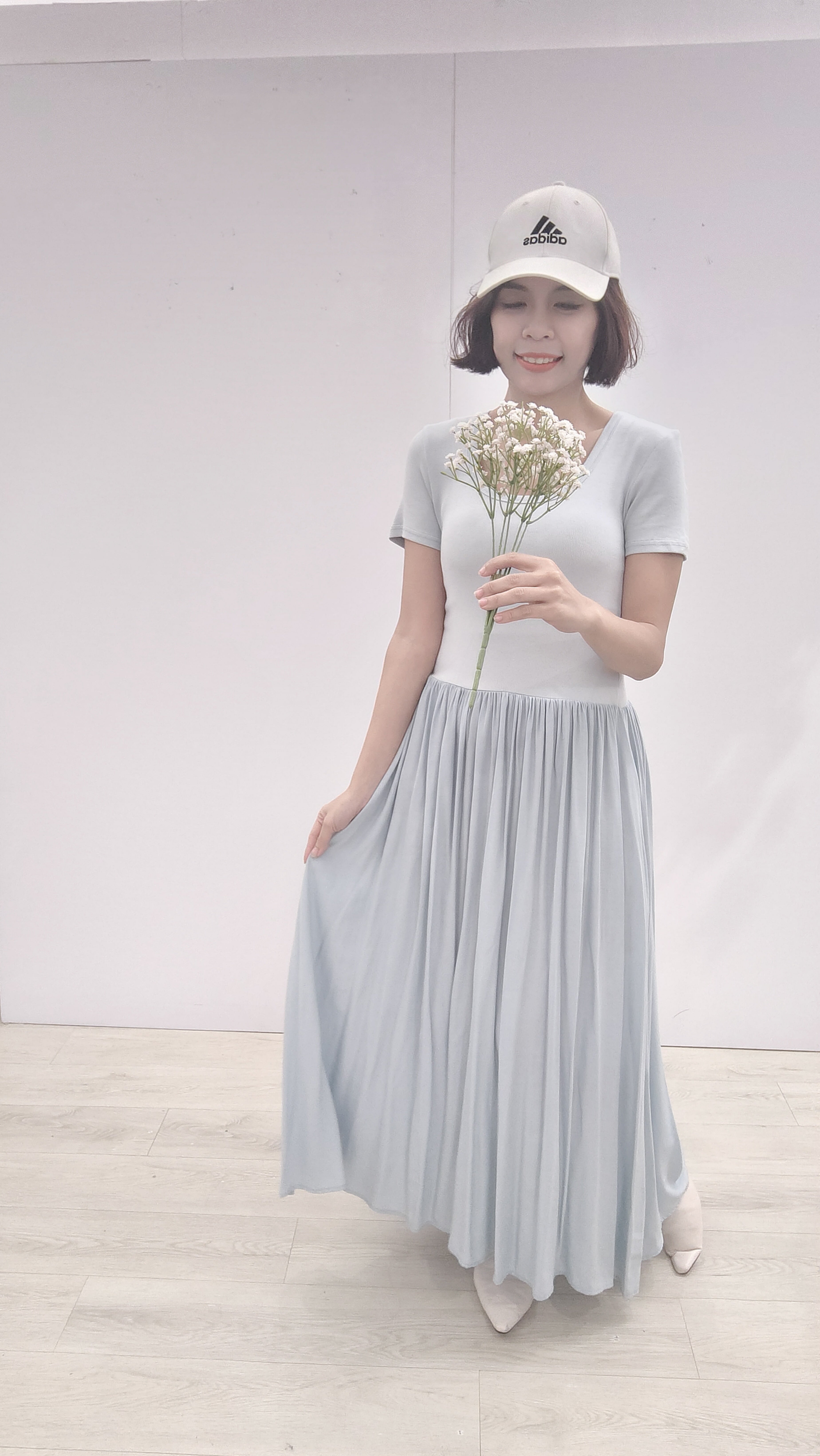 淑女腰身A字长裙