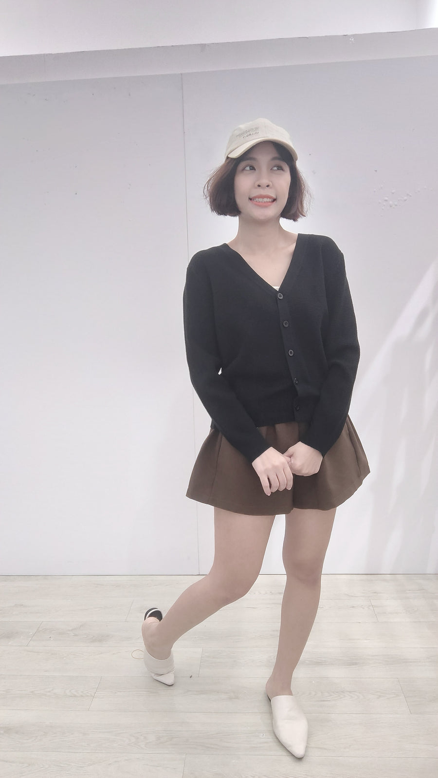 华夫格纹针织短外套