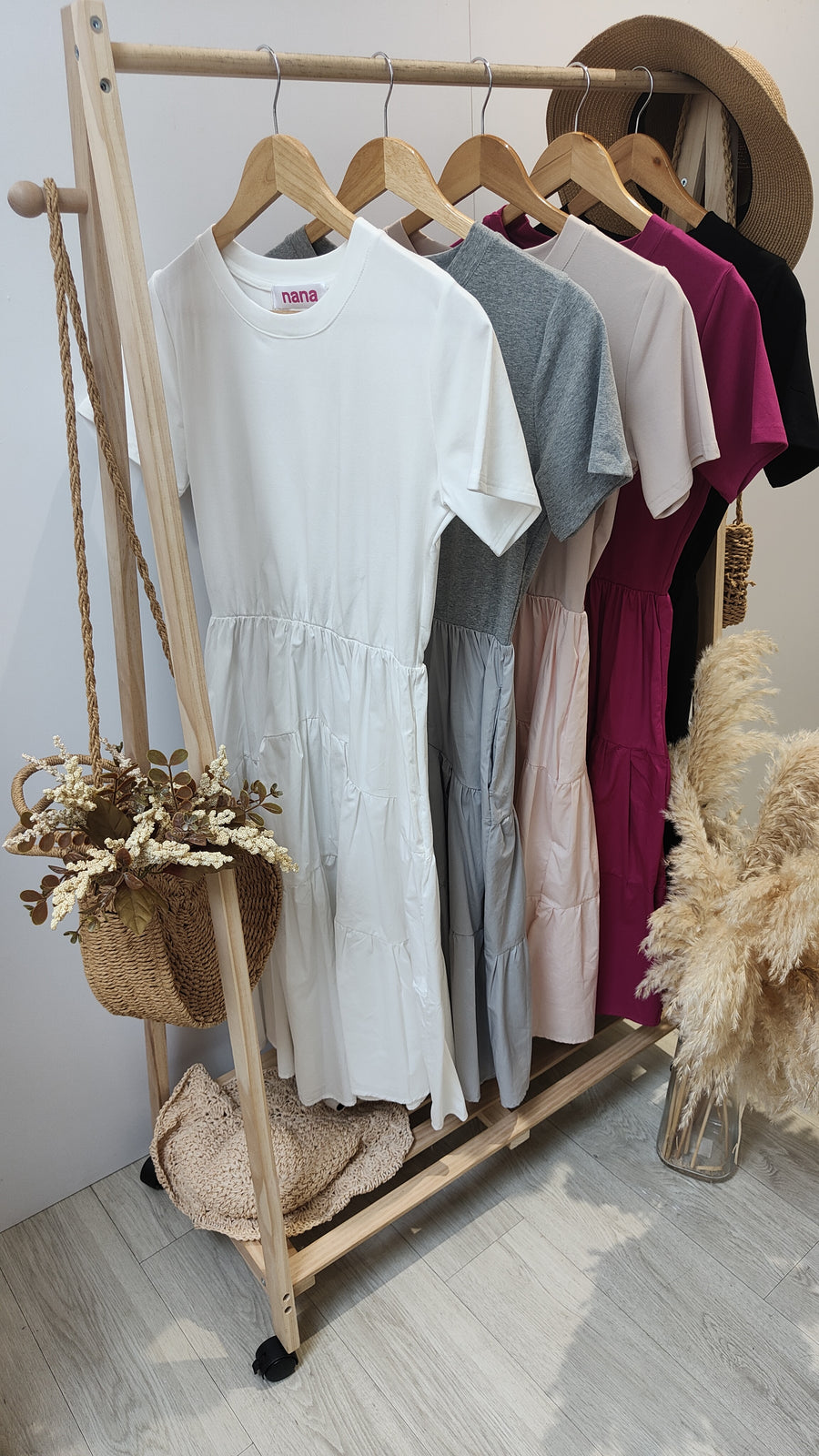 Cotton并接Polyester蛋糕裙