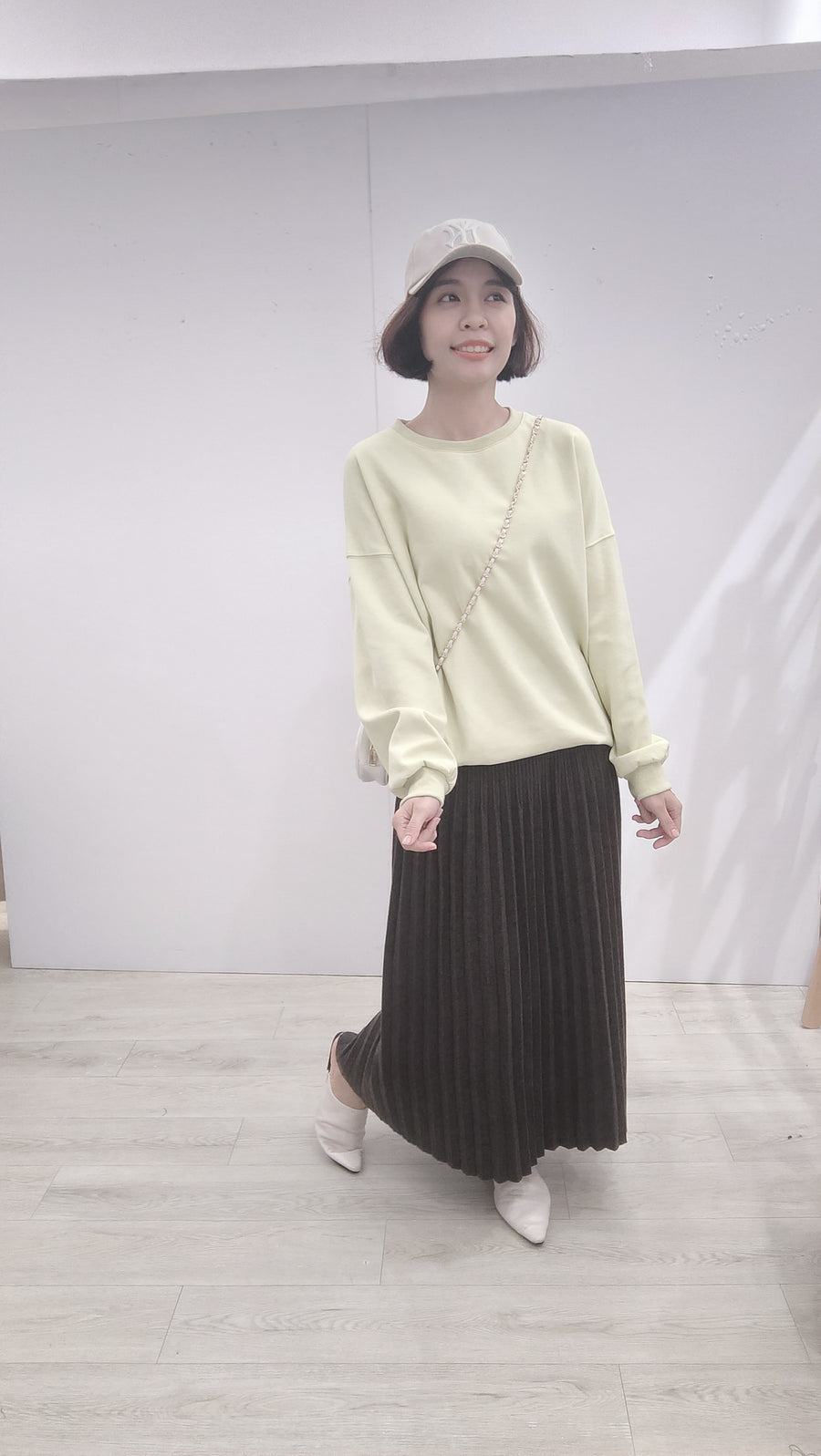 针织百折半长裙