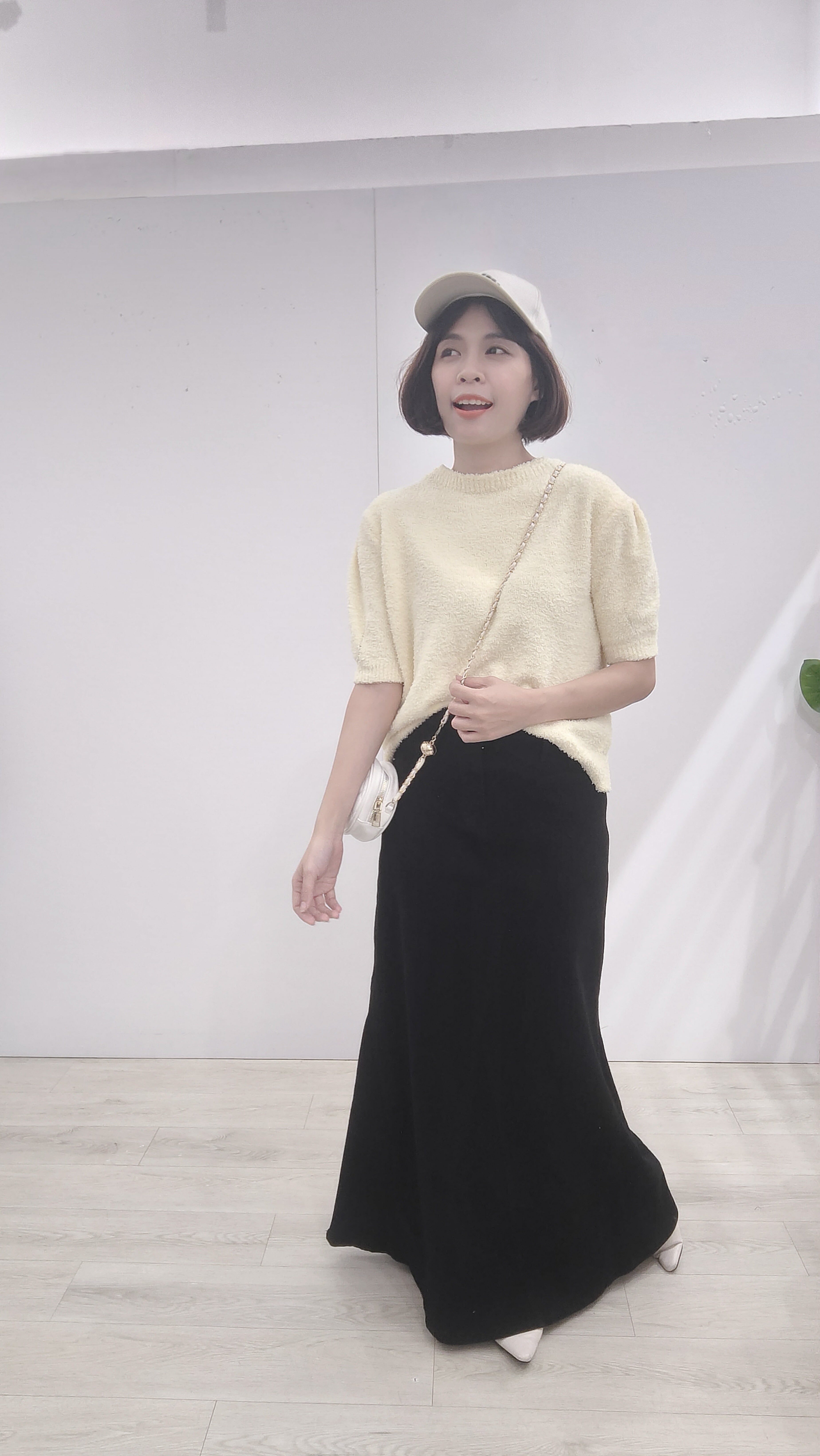 帅气牛仔微A高腰长裙