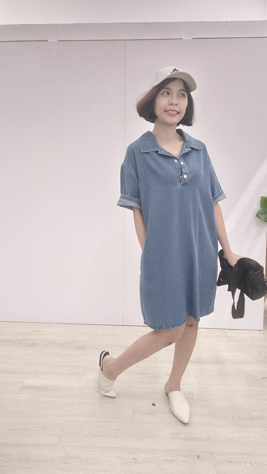 牛仔休闲直身套裙