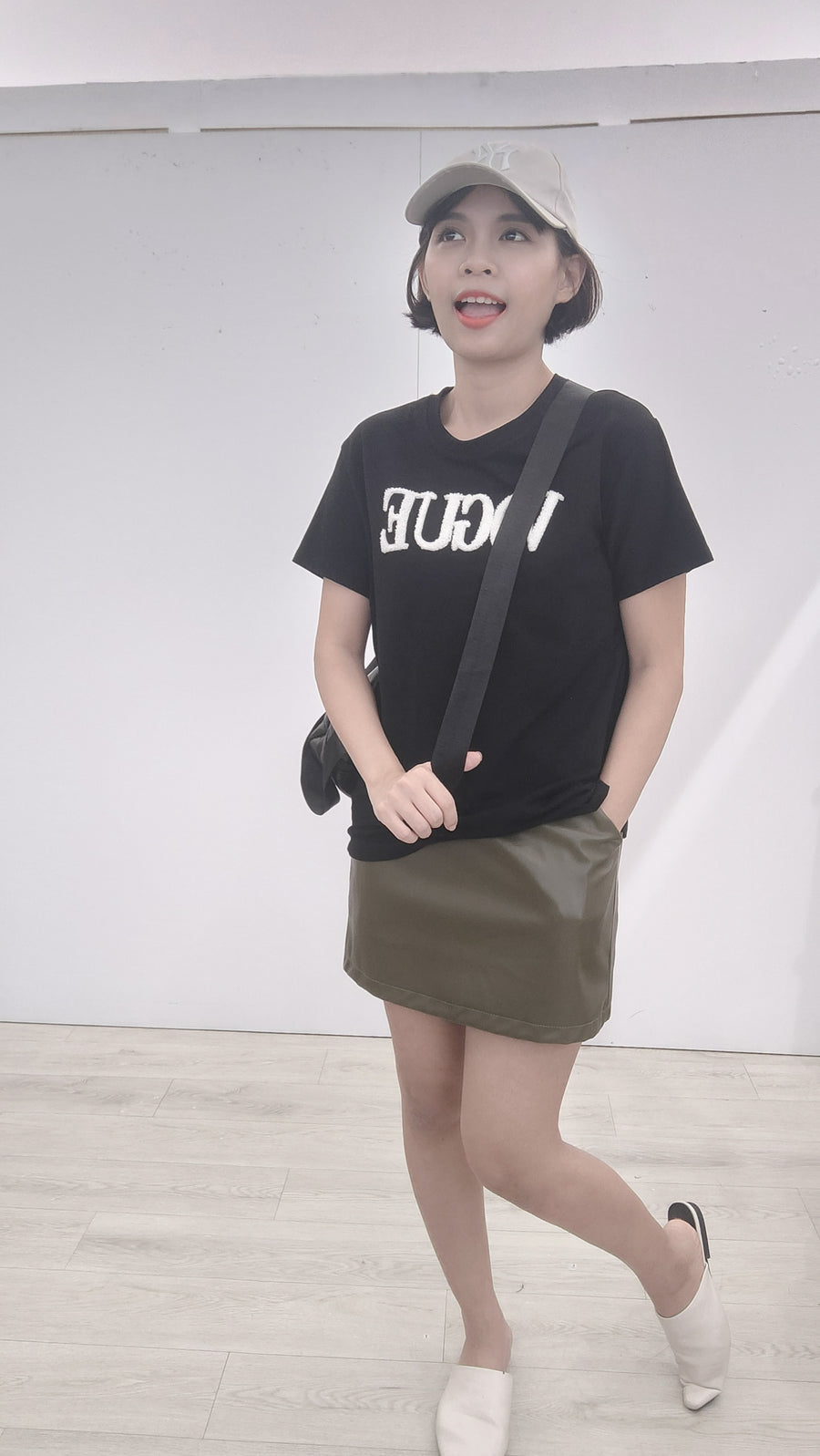 高级皮革裤裙