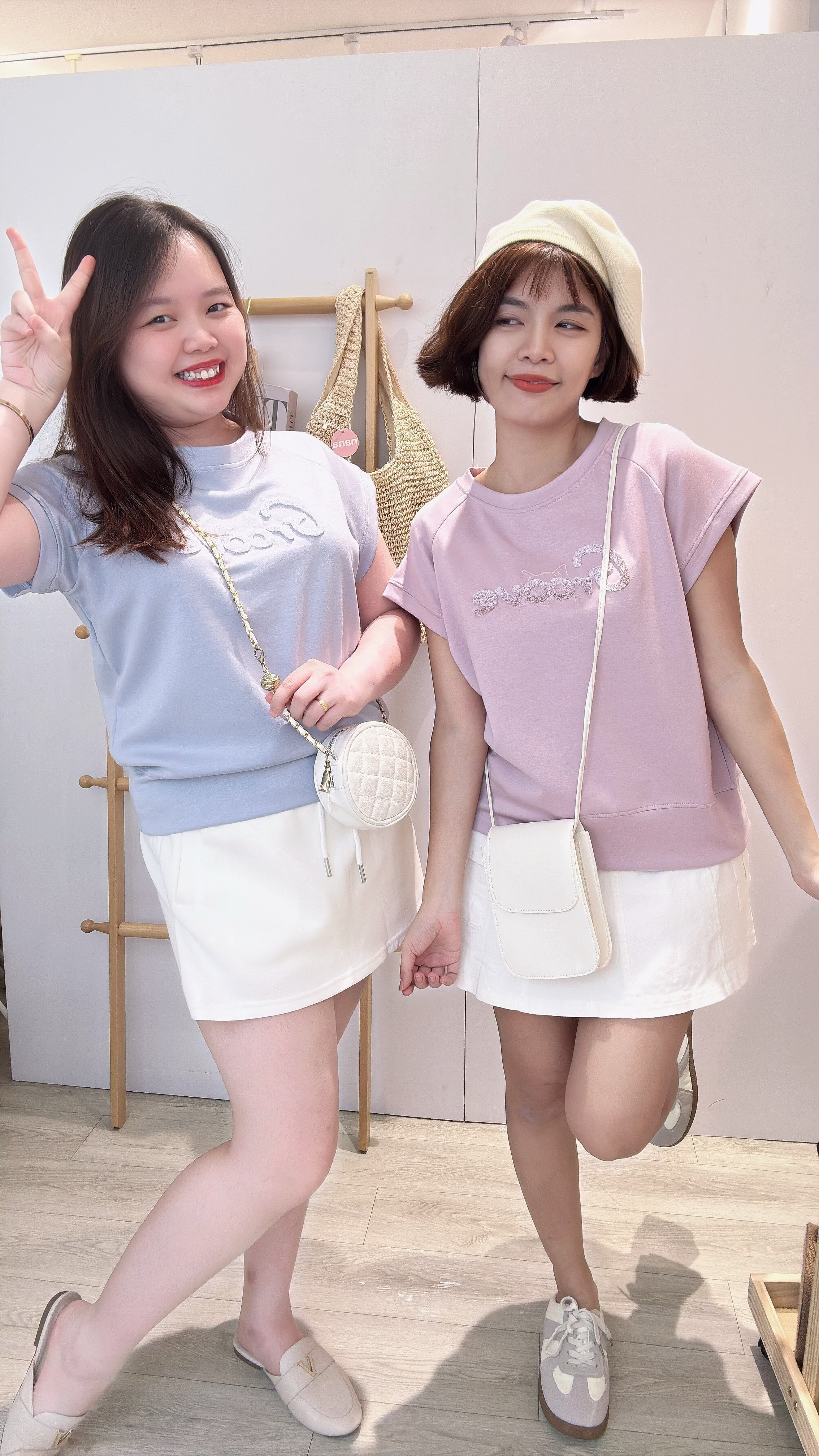 出袖太空棉字母上衣