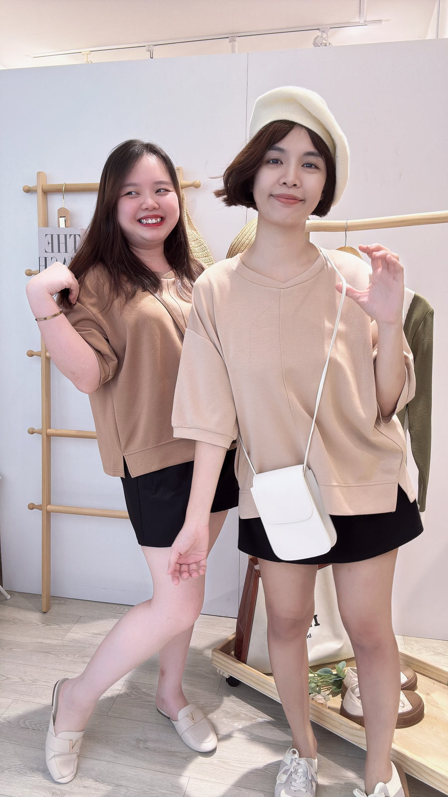 太空棉前短后长设计上衣