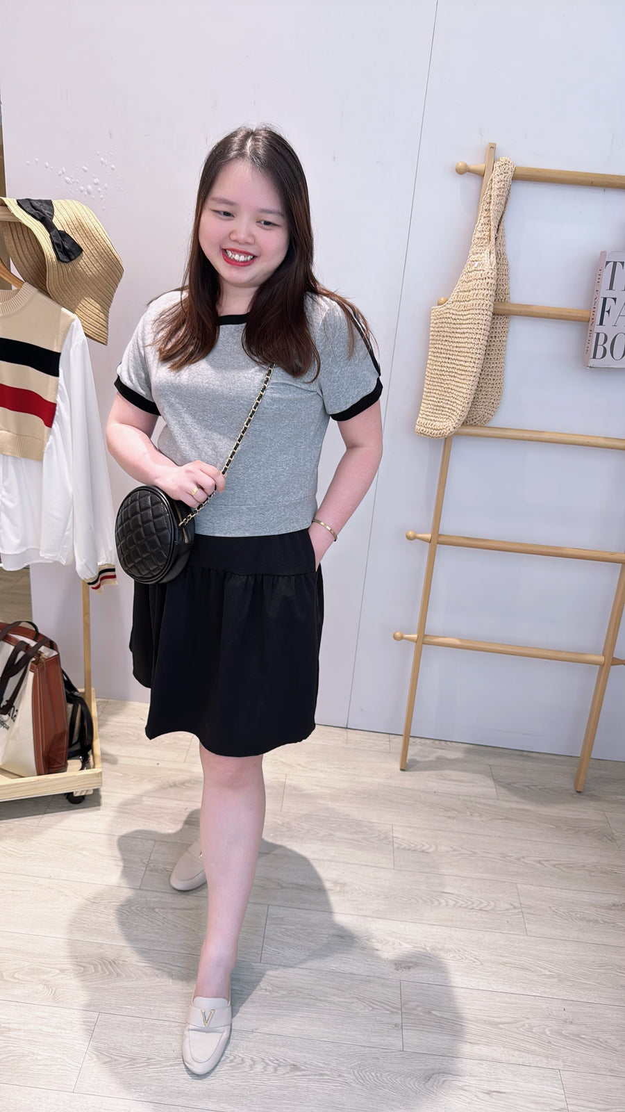 polyster棉好穿A字五分裙