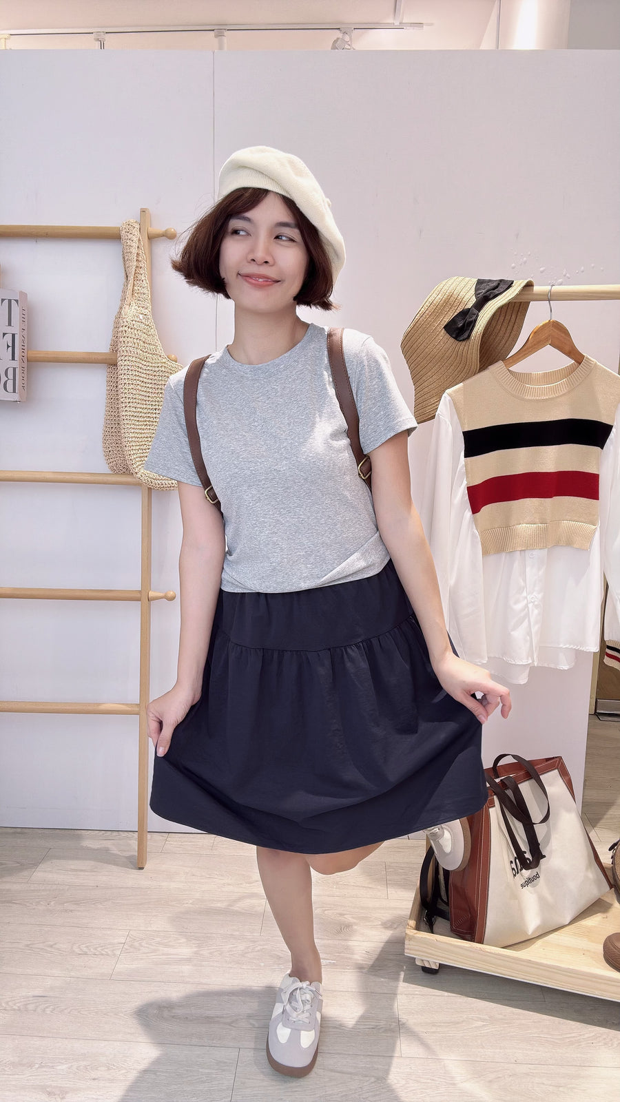 polyster棉好穿A字五分裙