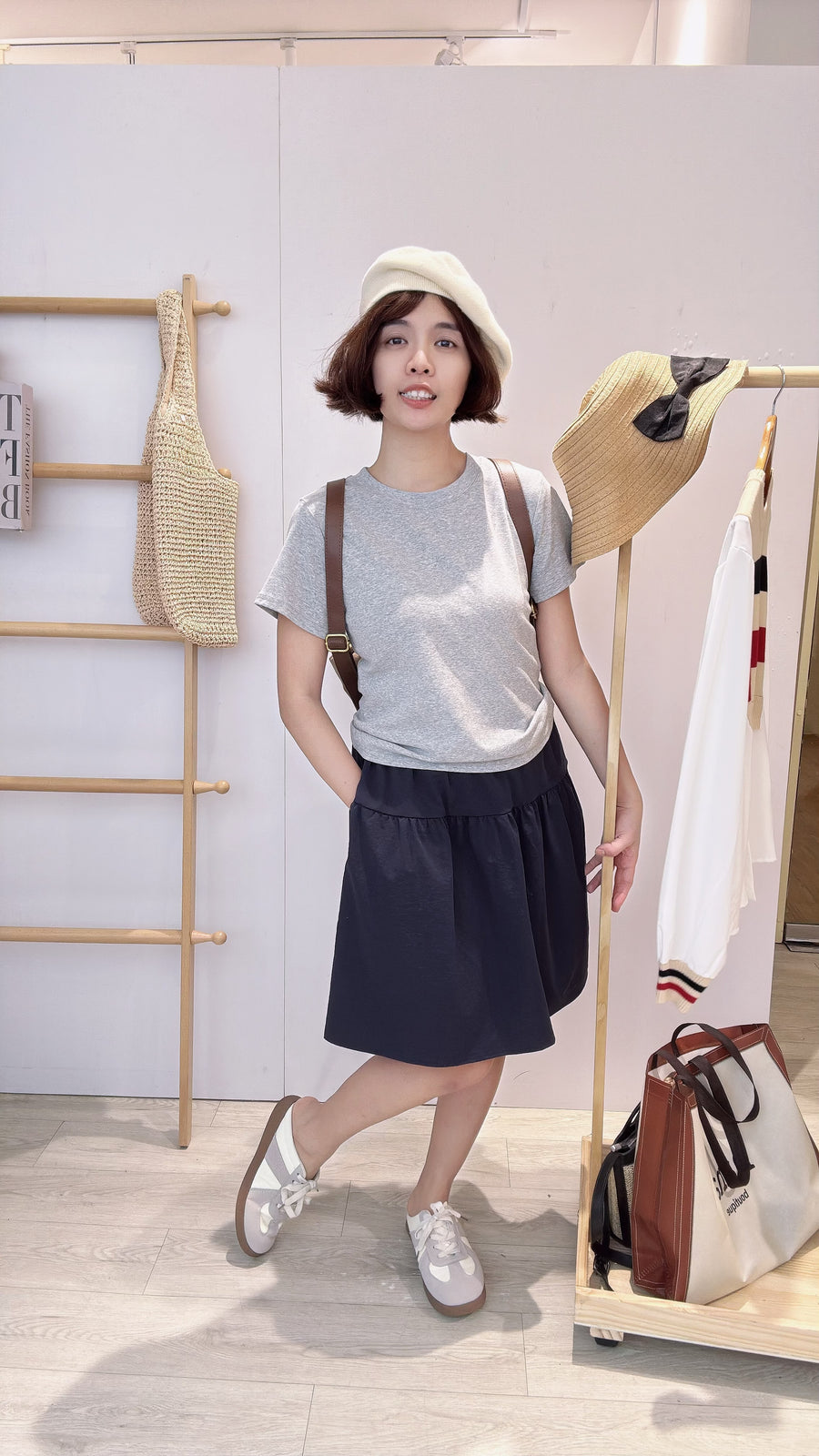 polyster棉好穿A字五分裙