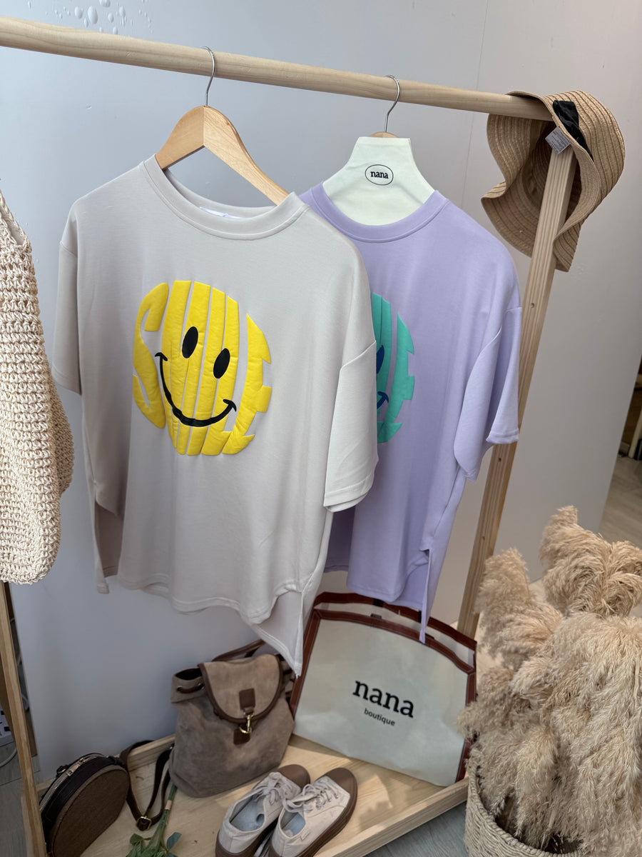 太空棉笑脸不规则长短Over T