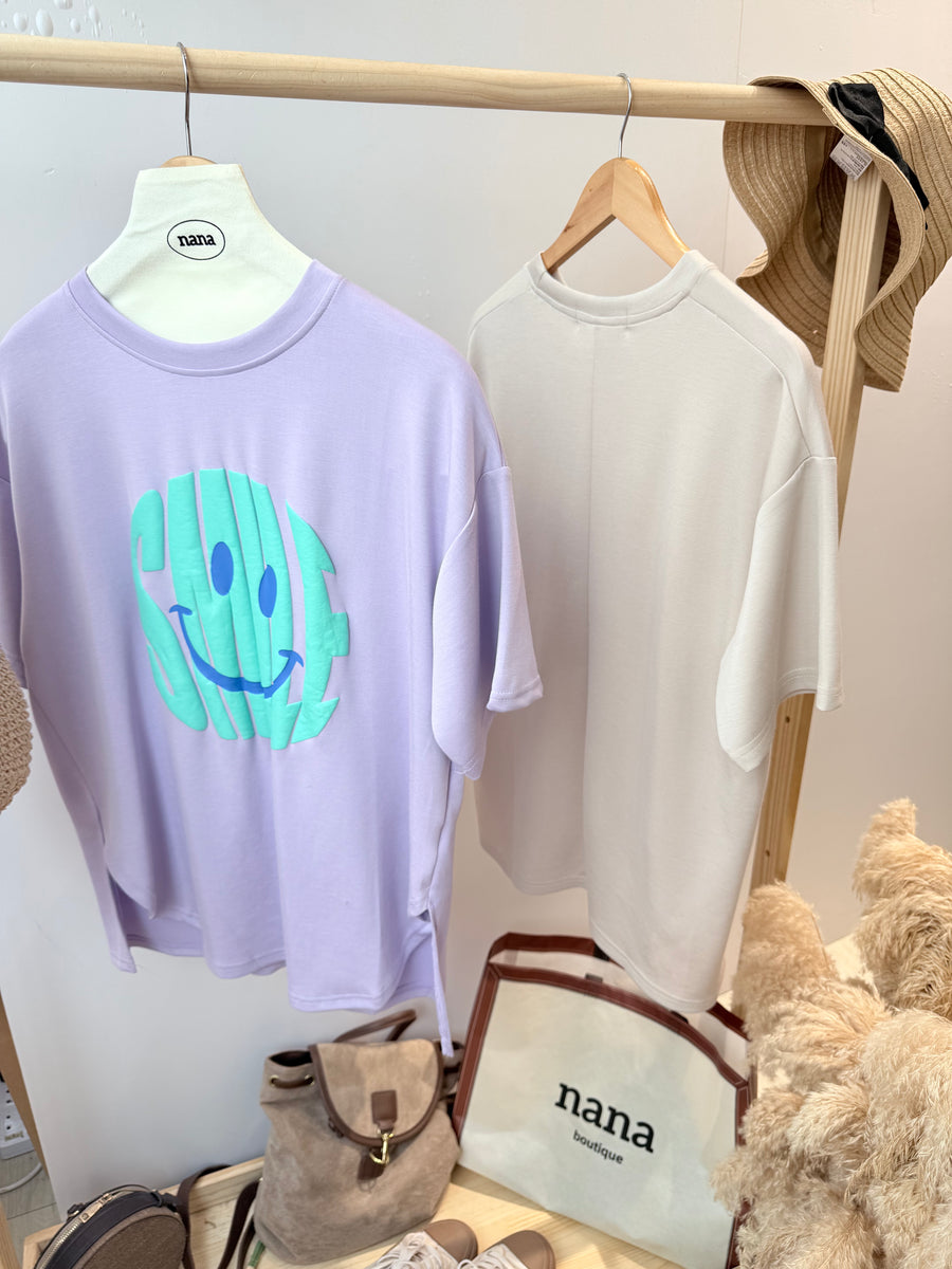 太空棉笑脸不规则长短Over T