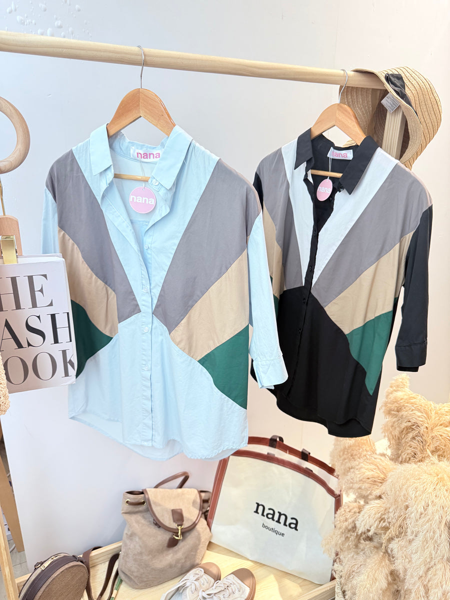 撞色polyester衬衫