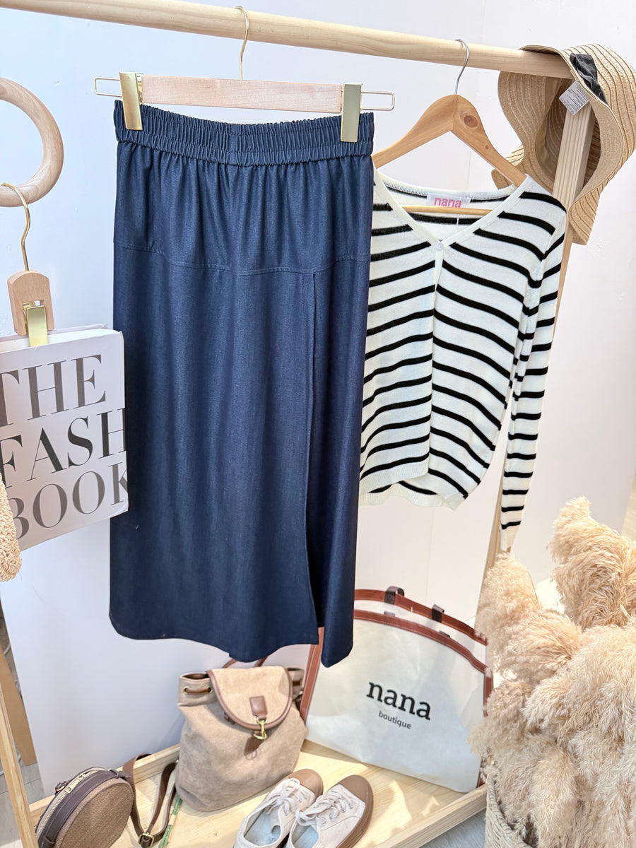 天丝薄牛仔七分裤