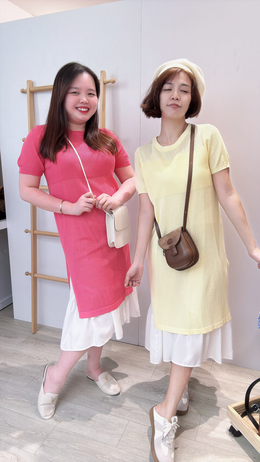 镂空雪纺两件式长连身裙