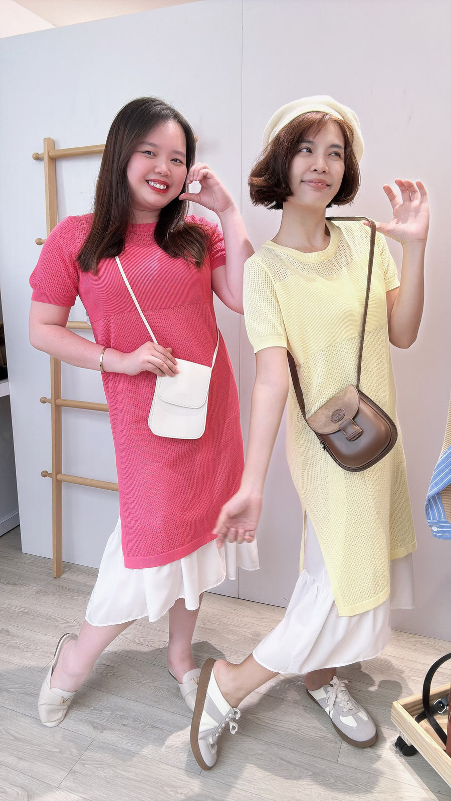 镂空雪纺两件式长连身裙