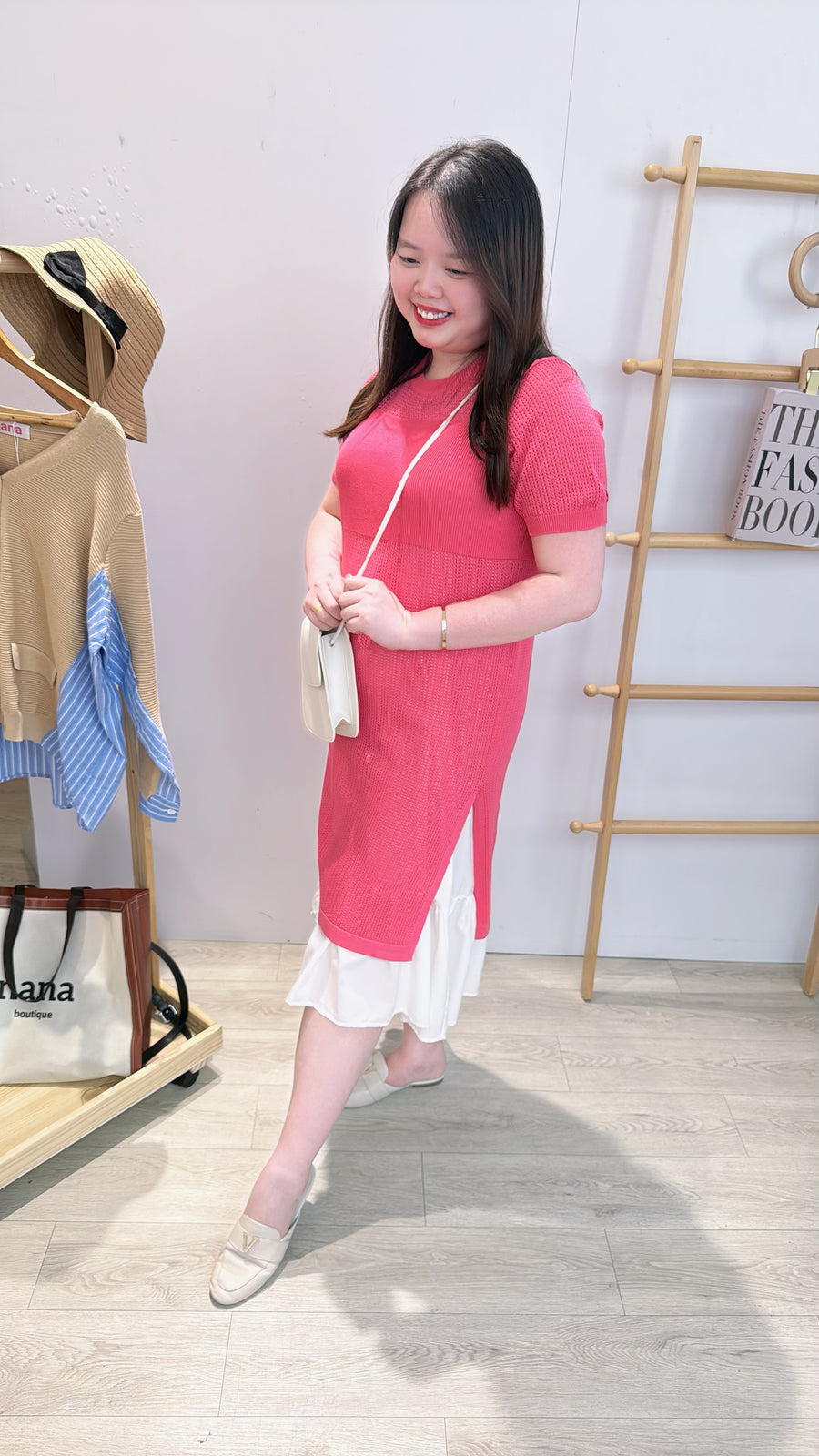 镂空雪纺两件式长连身裙