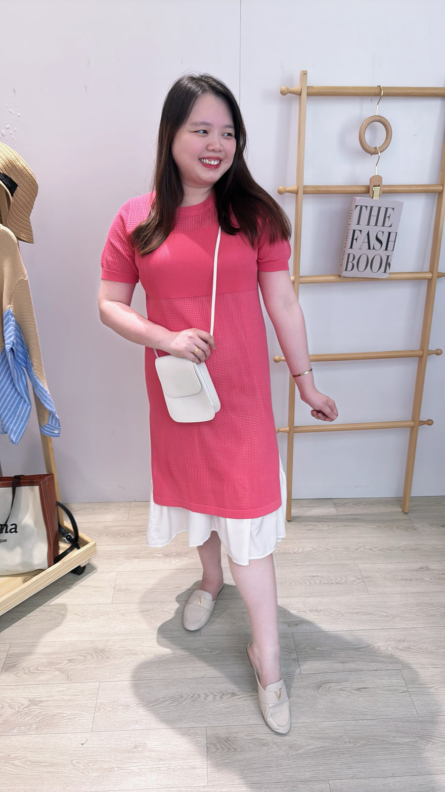 镂空雪纺两件式长连身裙