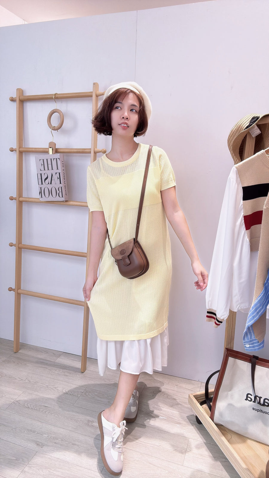 镂空雪纺两件式长连身裙