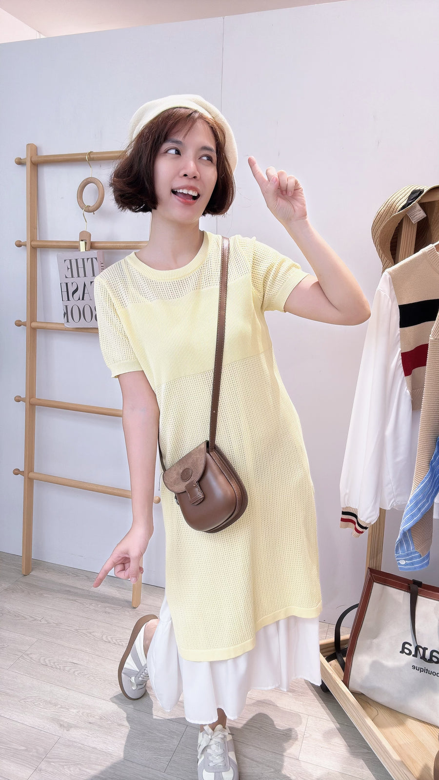 镂空雪纺两件式长连身裙