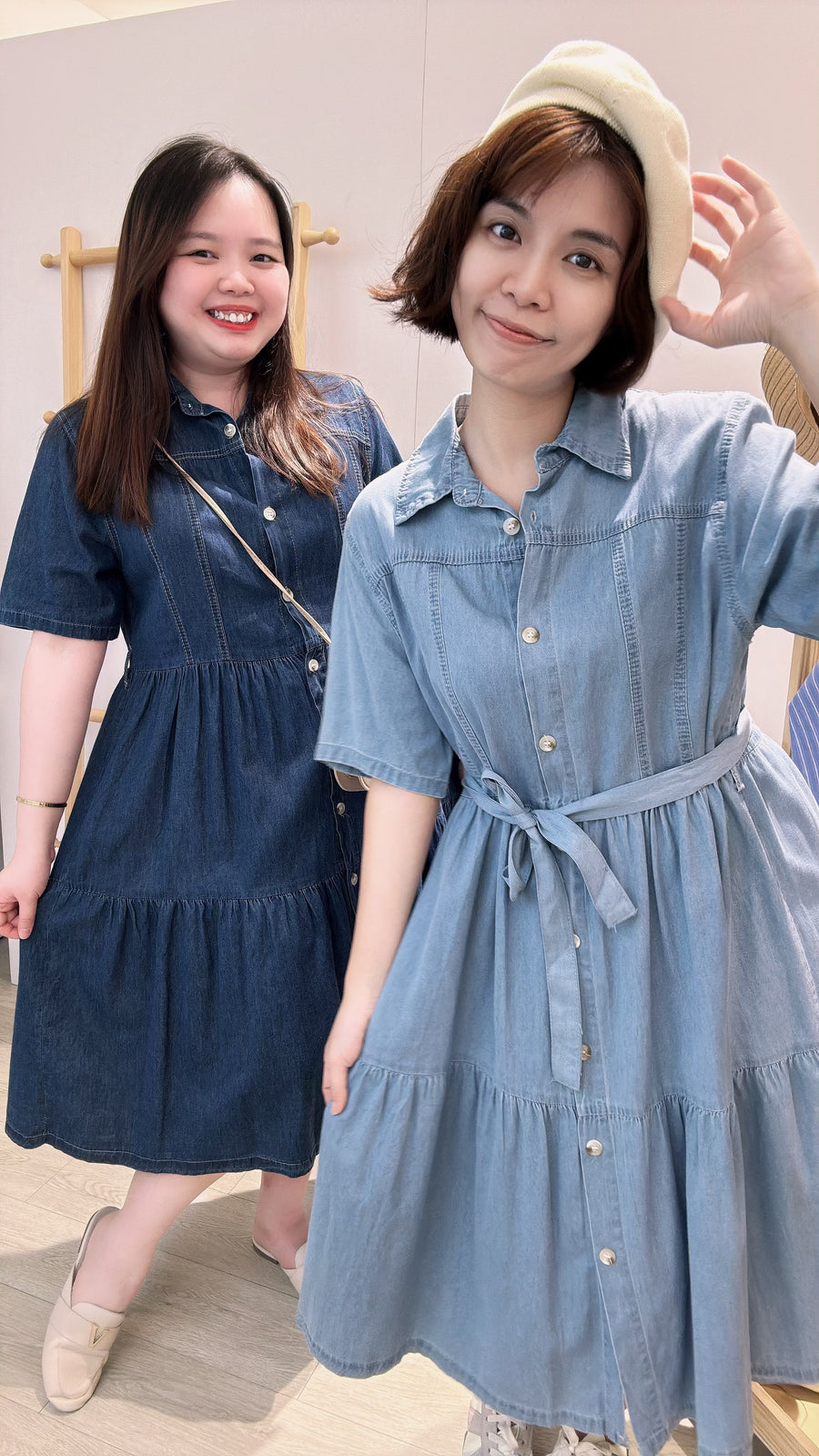 软牛仔蛋糕连身裙