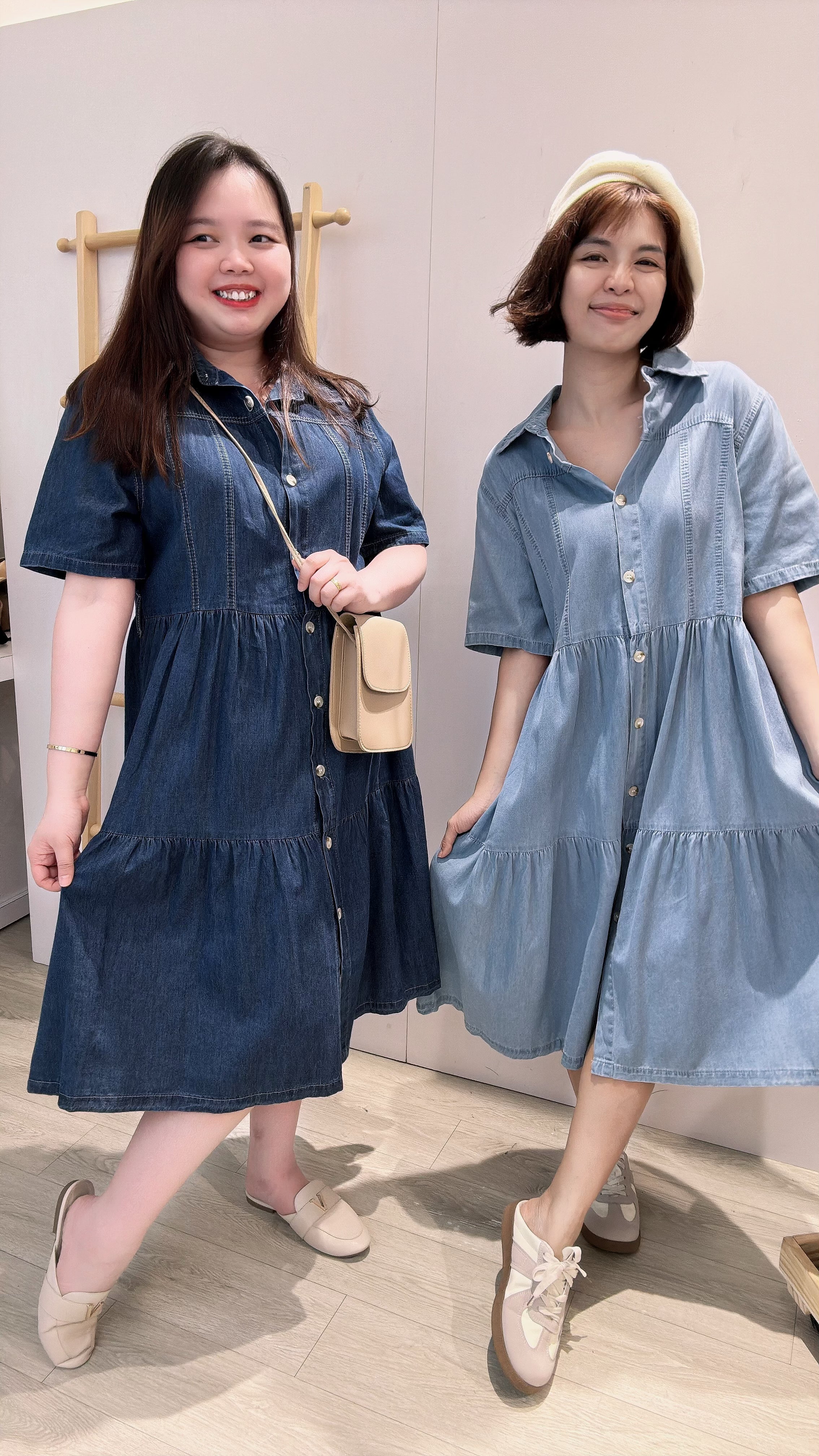 软牛仔蛋糕连身裙