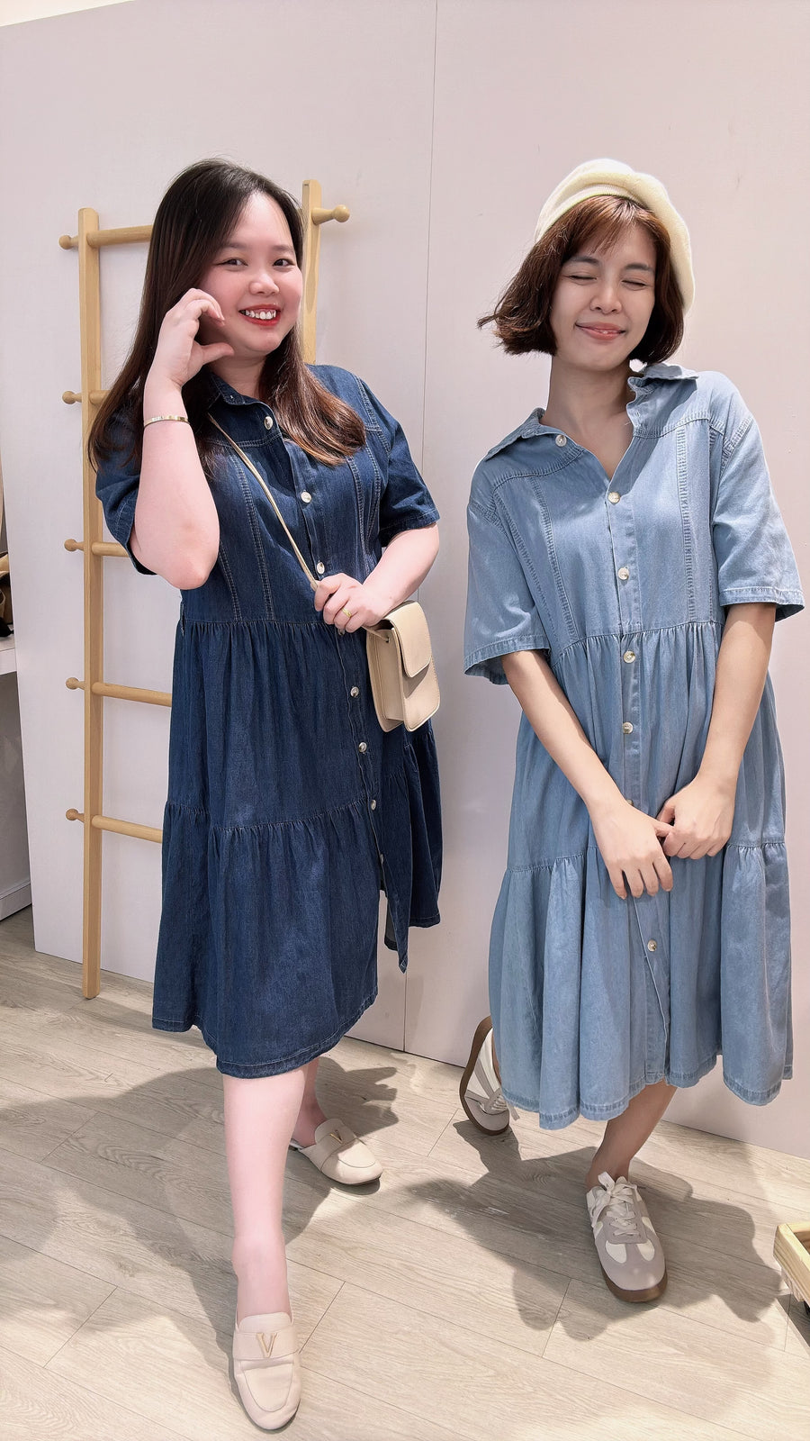 软牛仔蛋糕连身裙