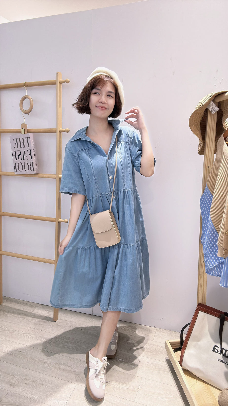 软牛仔蛋糕连身裙