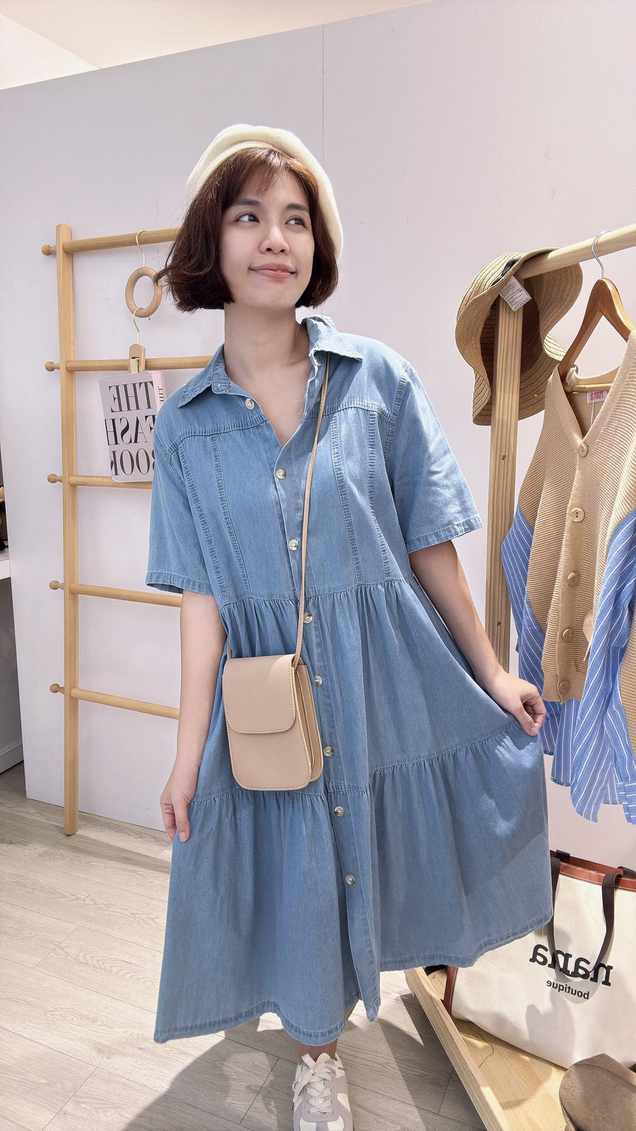 软牛仔蛋糕连身裙