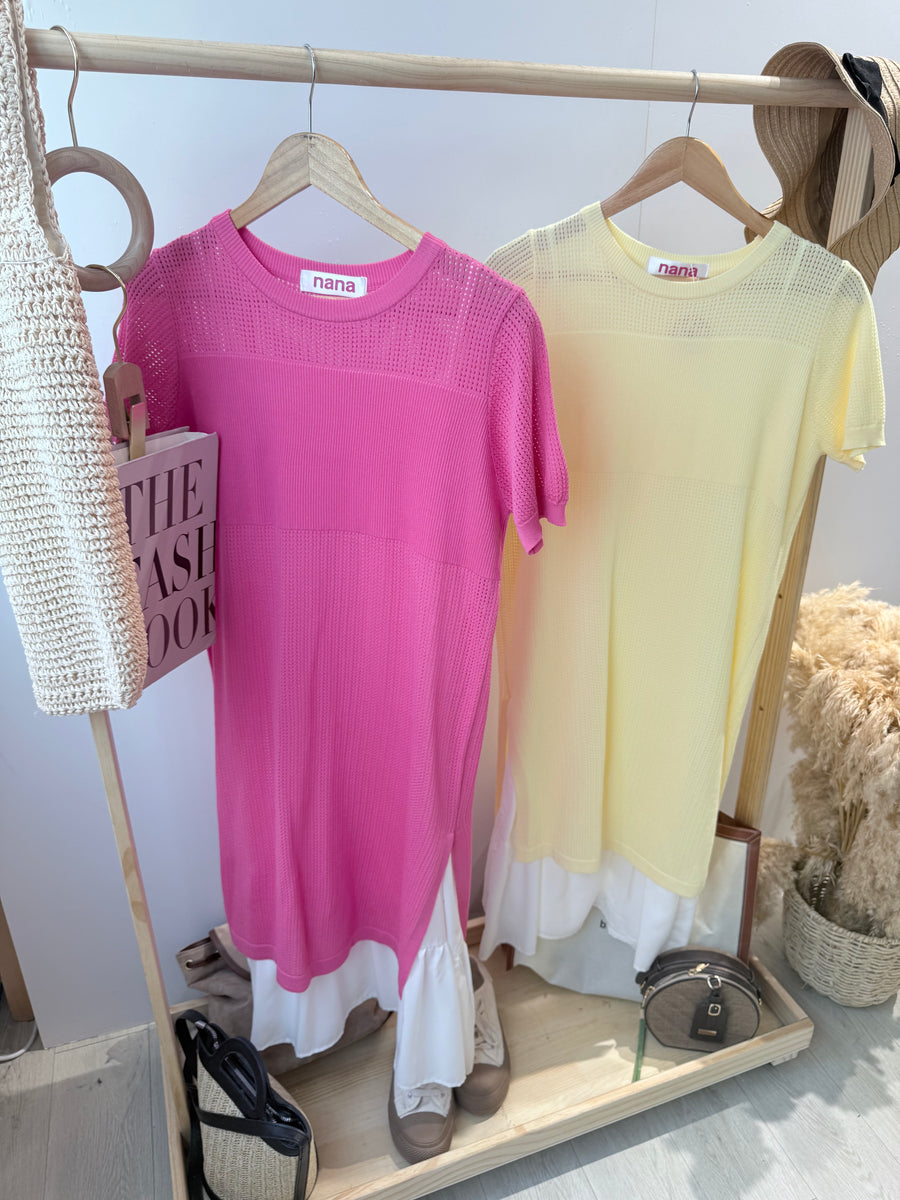 镂空雪纺两件式长连身裙