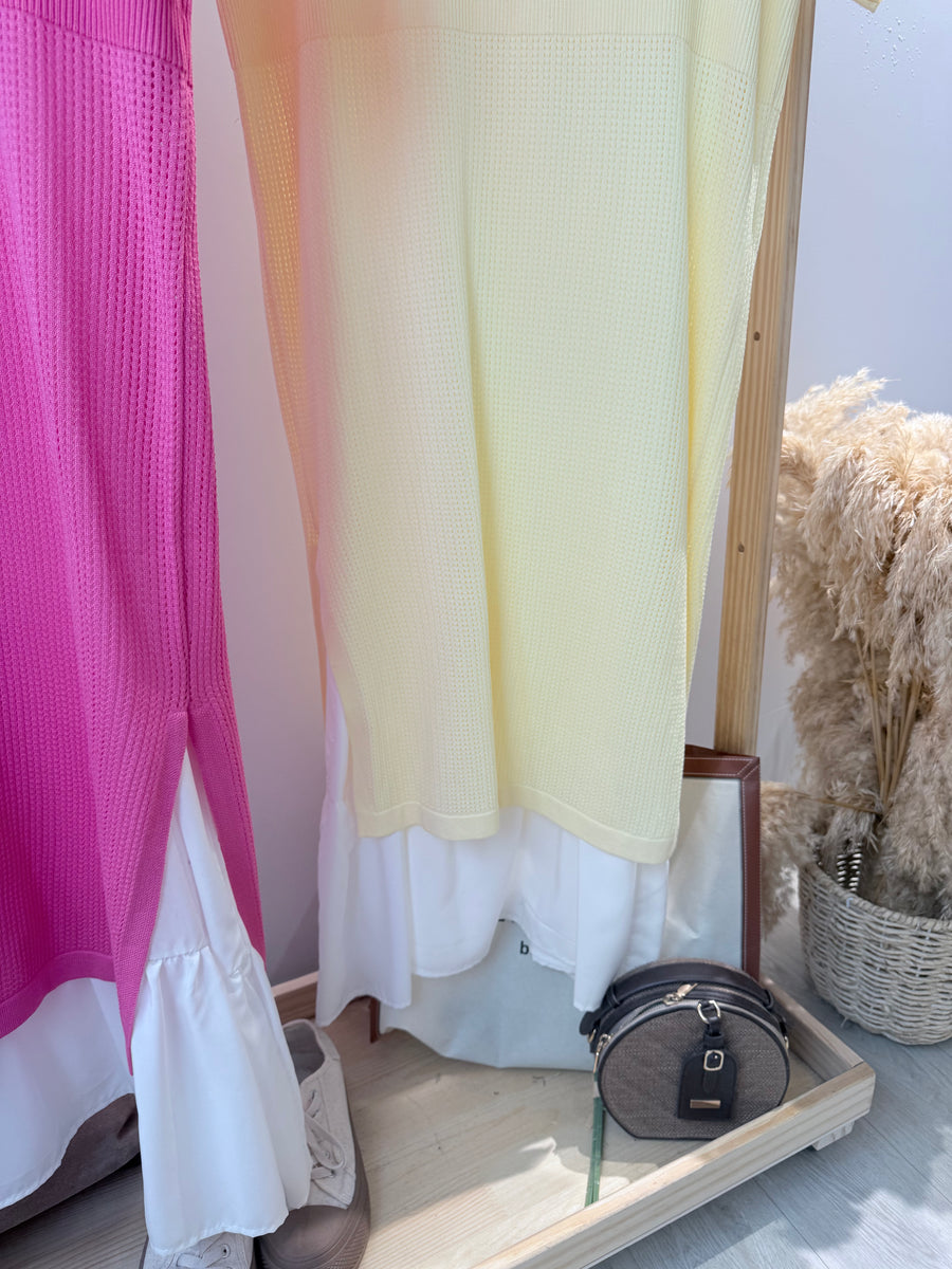 镂空雪纺两件式长连身裙