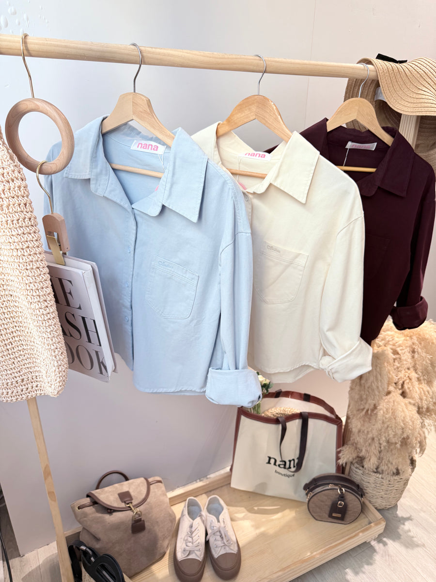 Premium牛仔短版衬衫