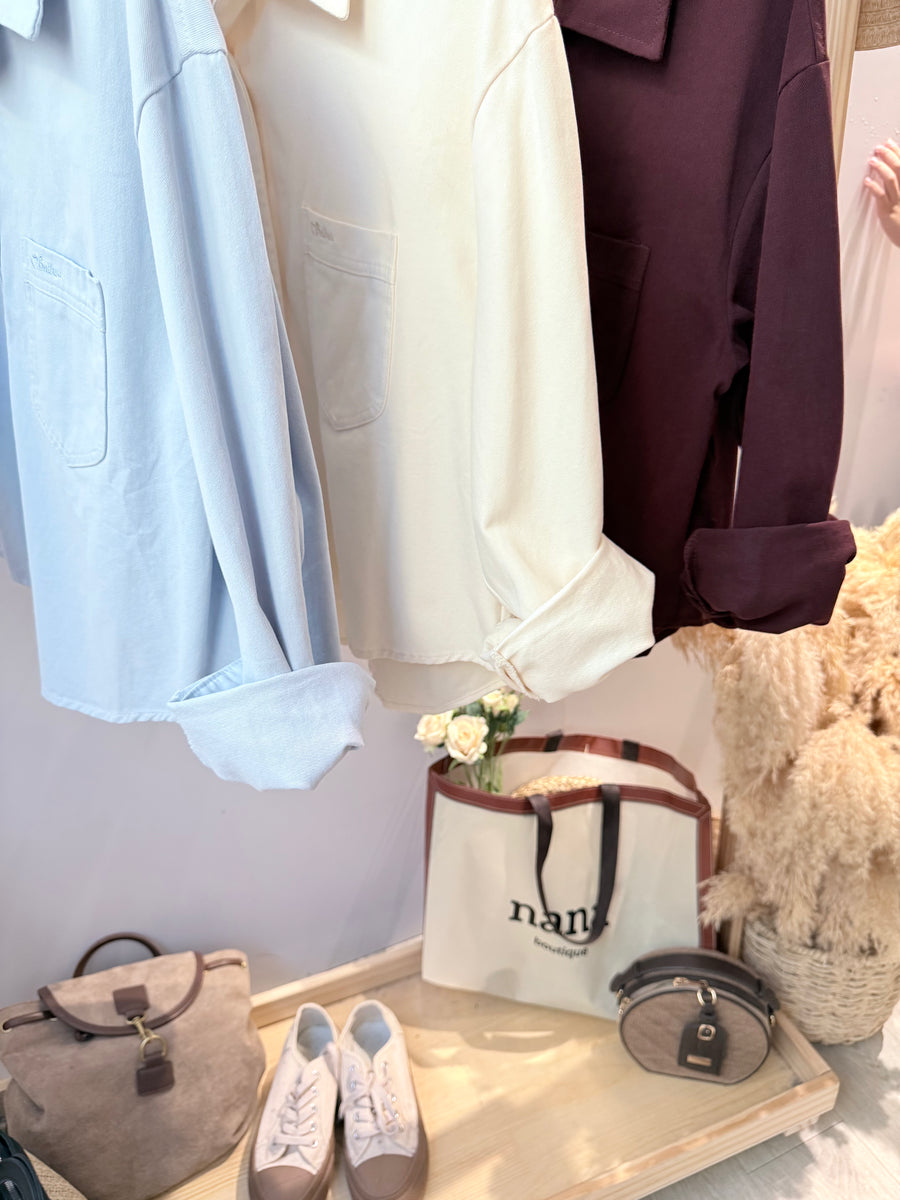 Premium牛仔短版衬衫